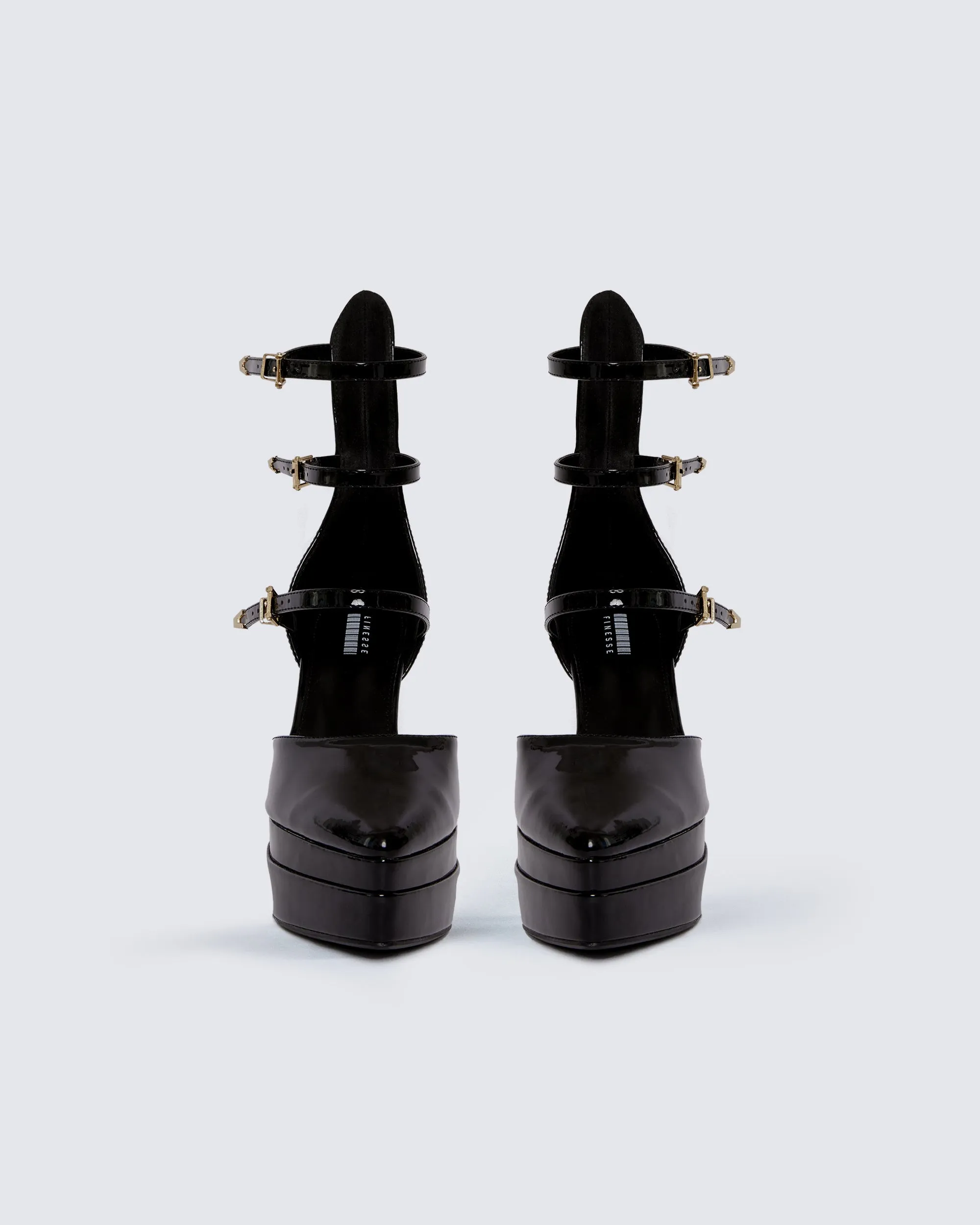 Bernadine Black Platform Heels sold by Finesse