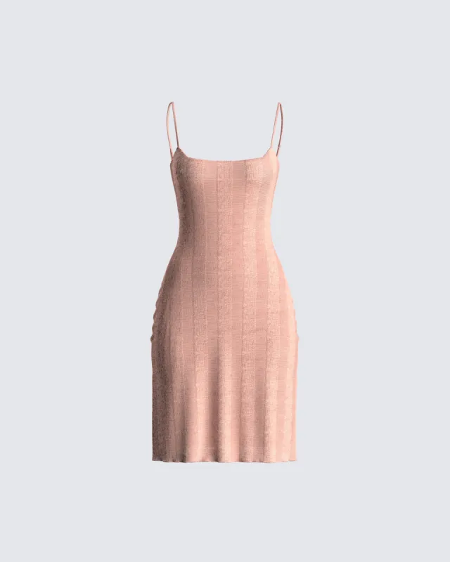 Lou Pink Stripe Mini Sweater Dress sold by Finesse