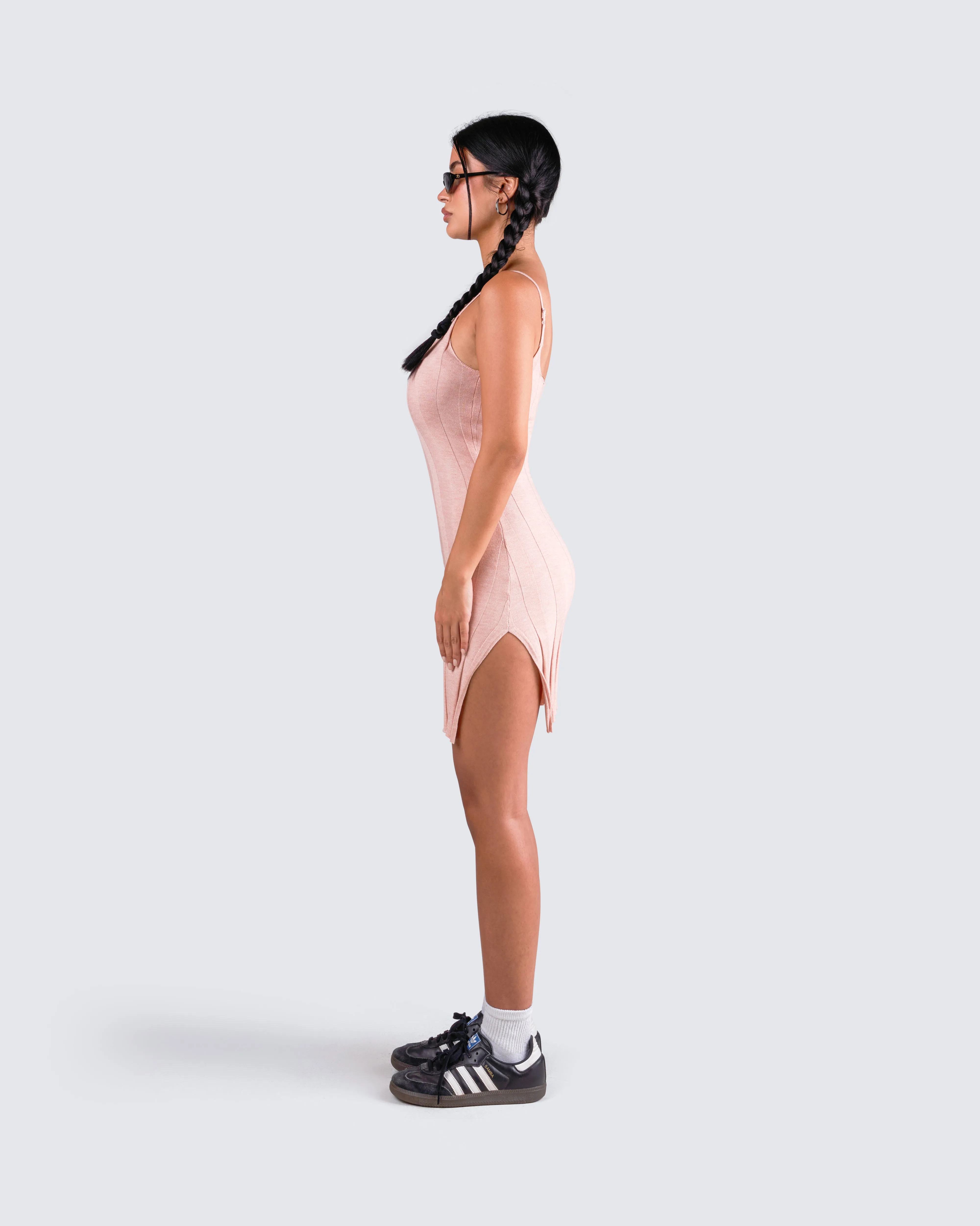 Lou Pink Stripe Mini Sweater Dress sold by Finesse product image thumbnail 5