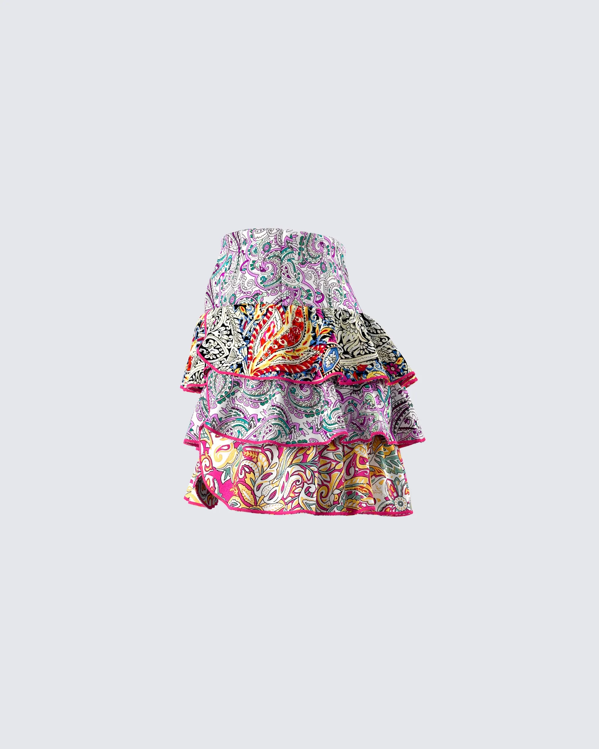 Raisa Paisley Tiered Micro Mini Skirt sold by Finesse product image thumbnail 2