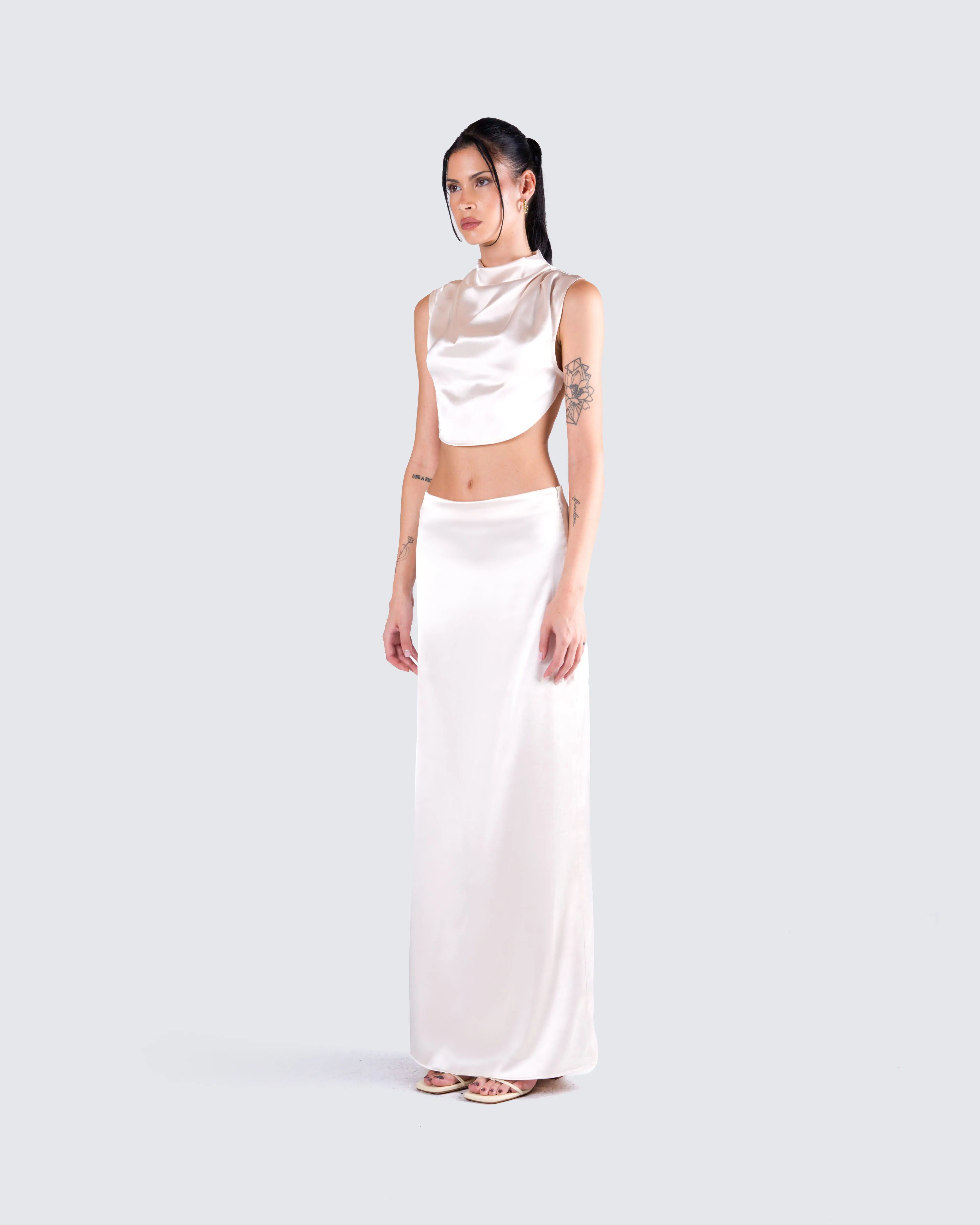 Amal Cream Cropped Top sold by Finesse product image thumbnail 5