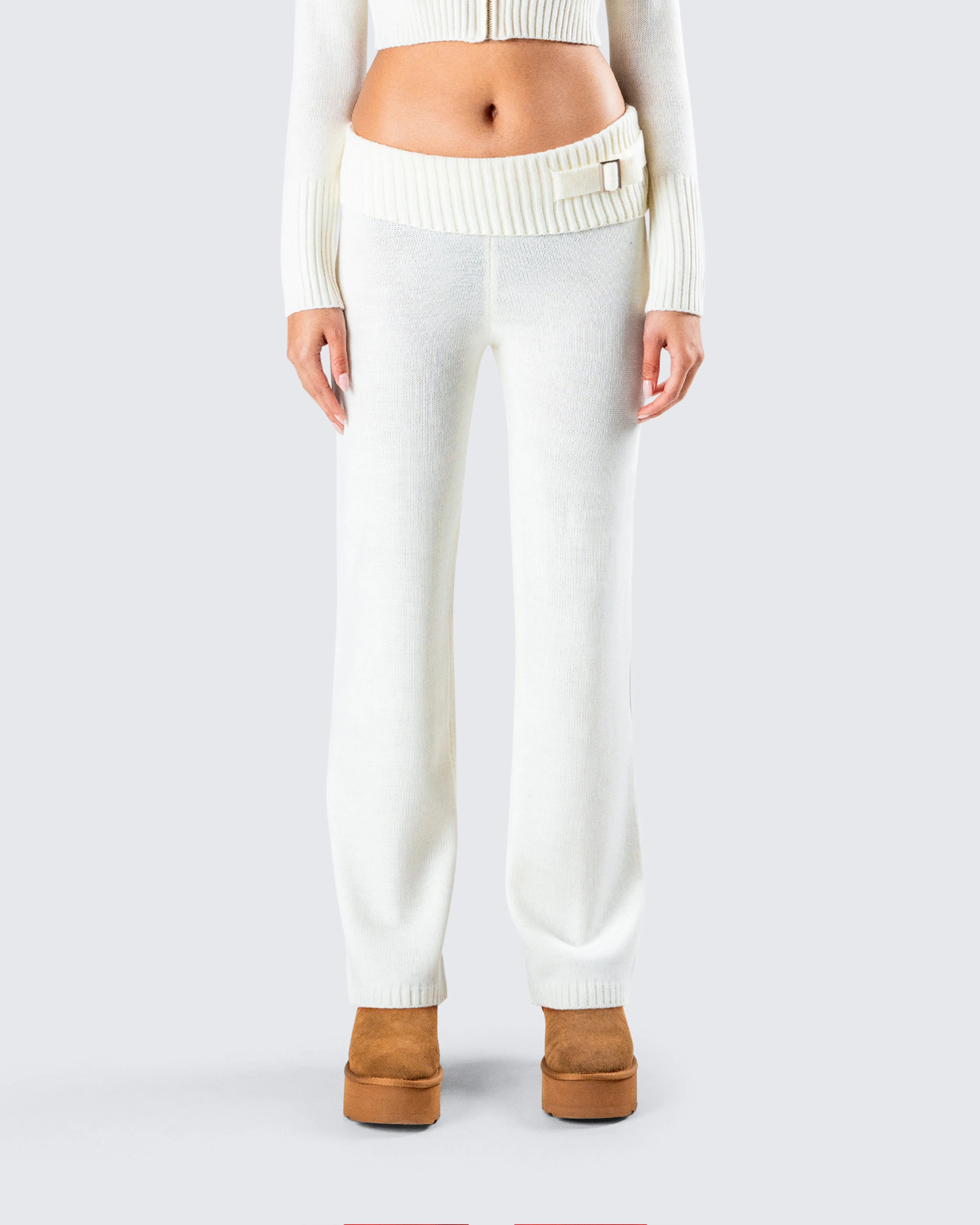 Alyssa White Knit Pant sold by Finesse product image thumbnail 4