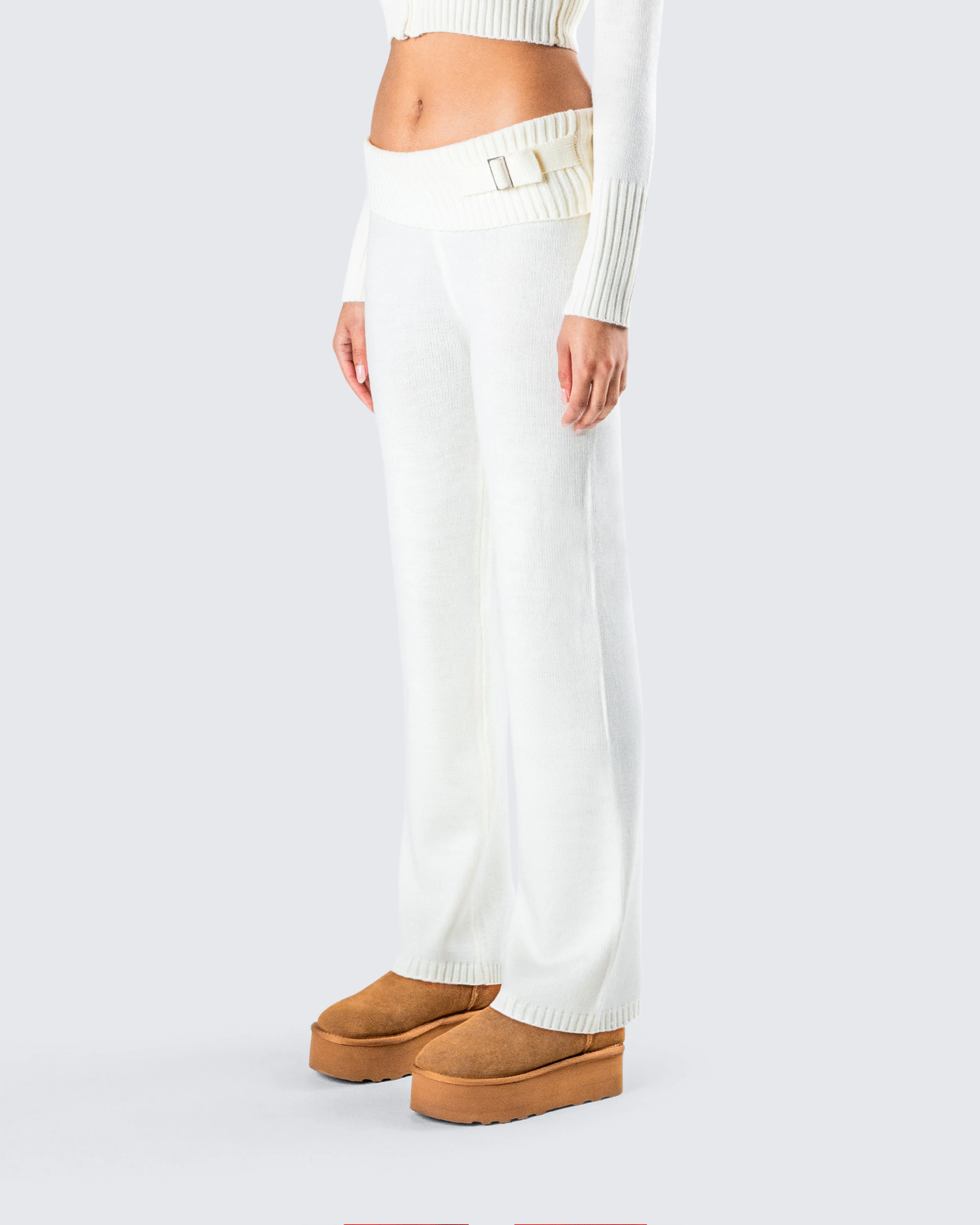 Alyssa White Knit Pant sold by Finesse product image thumbnail 5