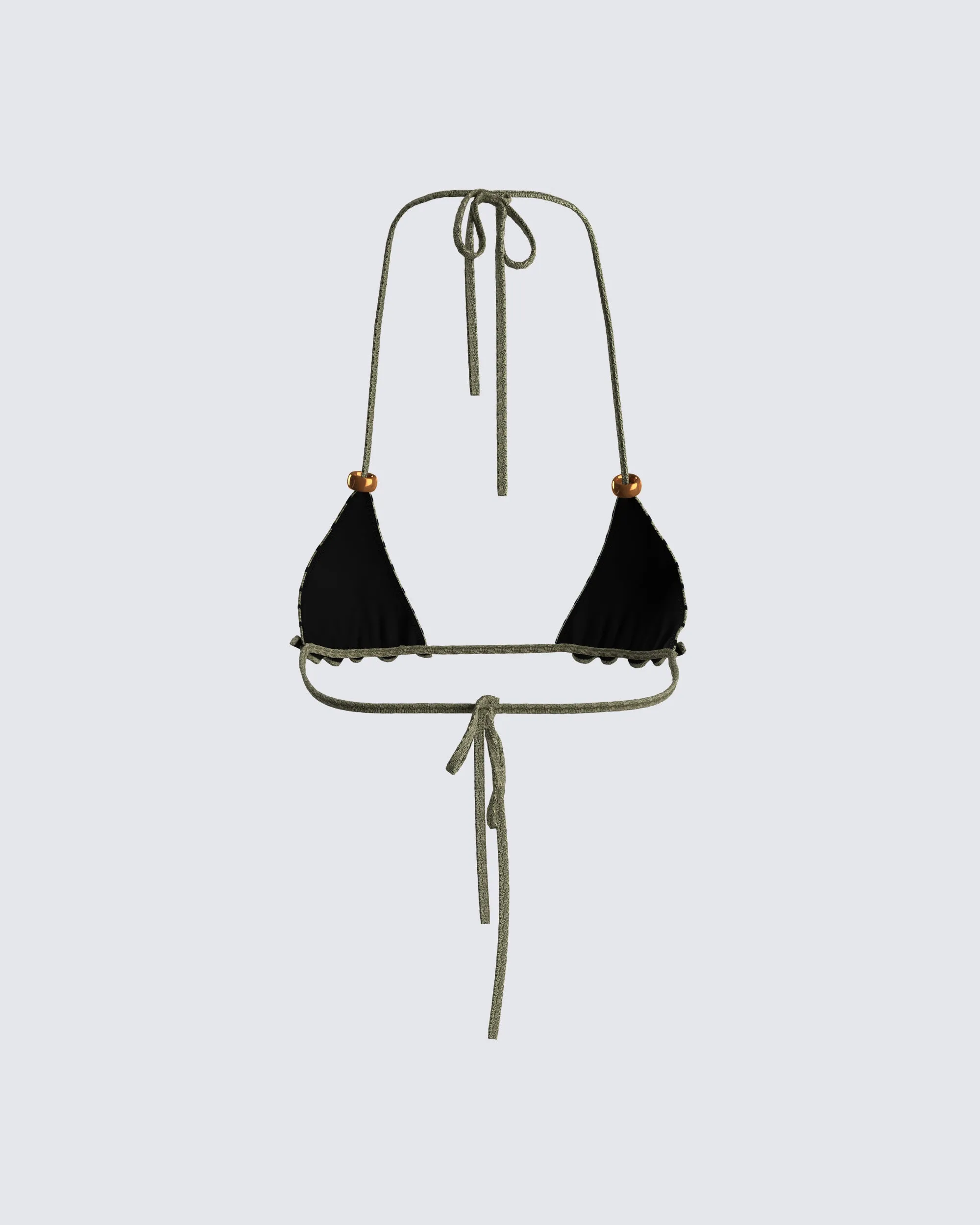 Izzy Olive Stripe Bikini Top sold by Finesse product image thumbnail 3