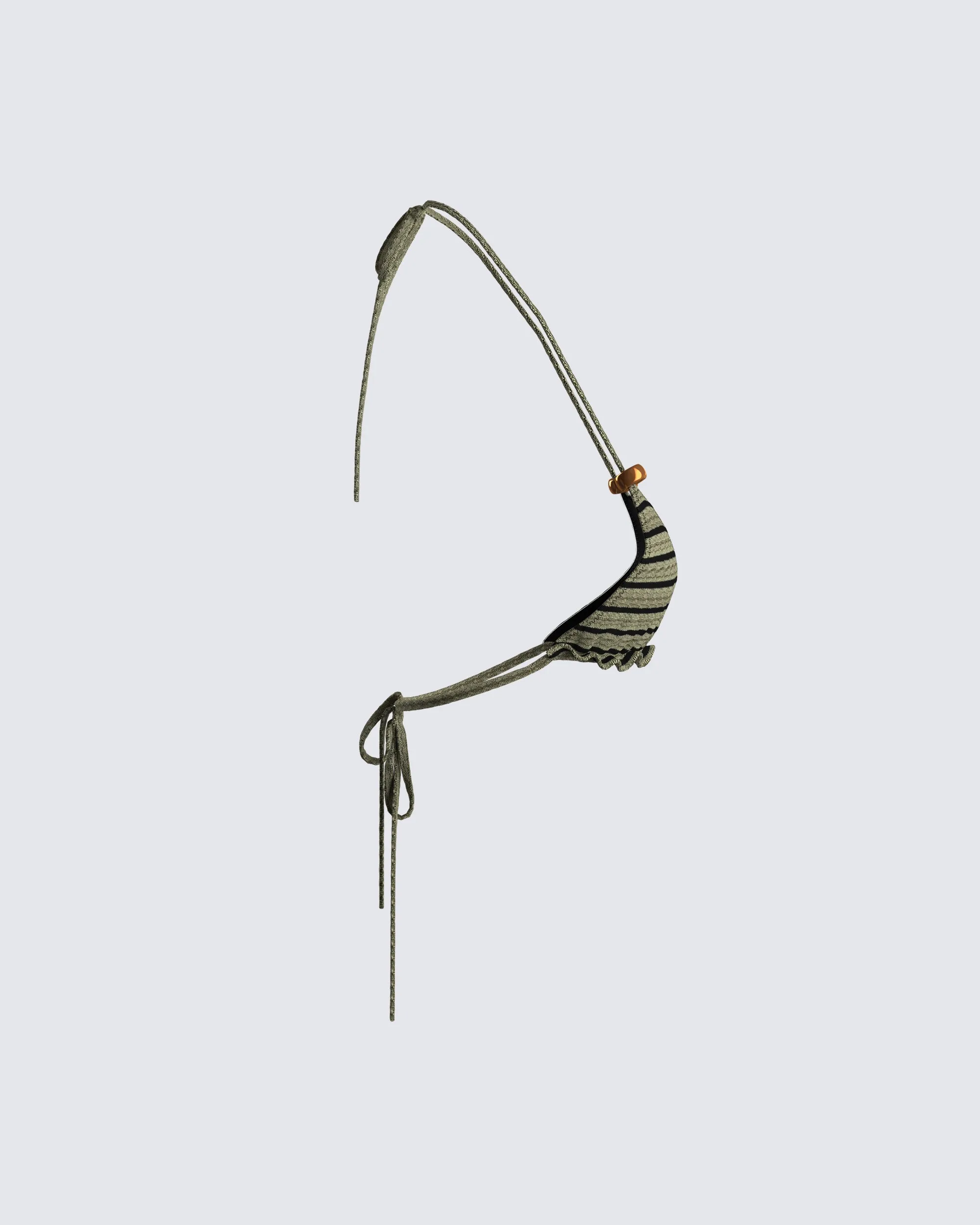 Izzy Olive Stripe Bikini Top sold by Finesse product image thumbnail 2