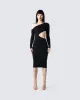 Xander Black Cut Out Midi Dress sold by Finesse