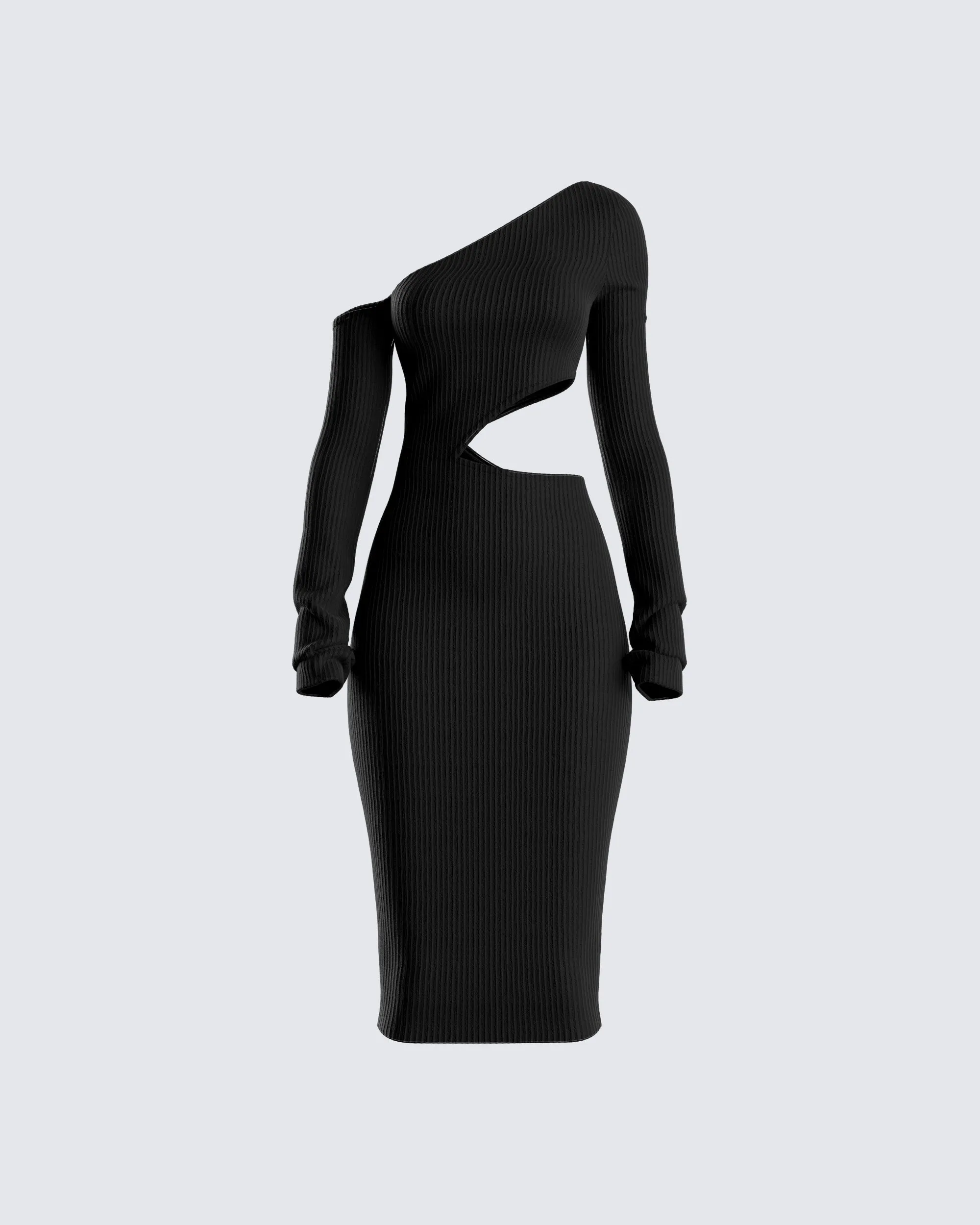 Xander Black Cut Out Midi Dress sold by Finesse