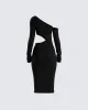 Xander Black Cut Out Midi Dress sold by Finesse