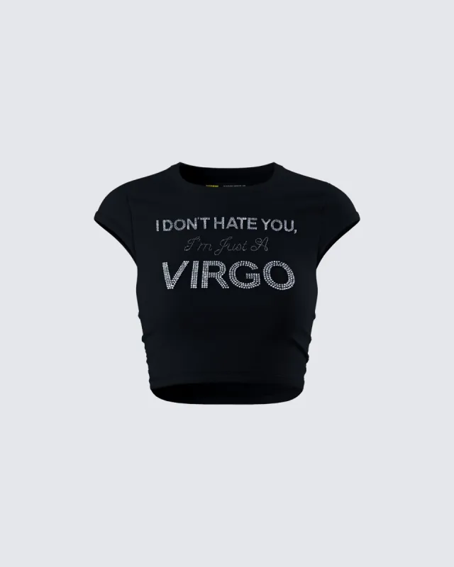 Macie Black Virgo Graphic Top made by Finesse