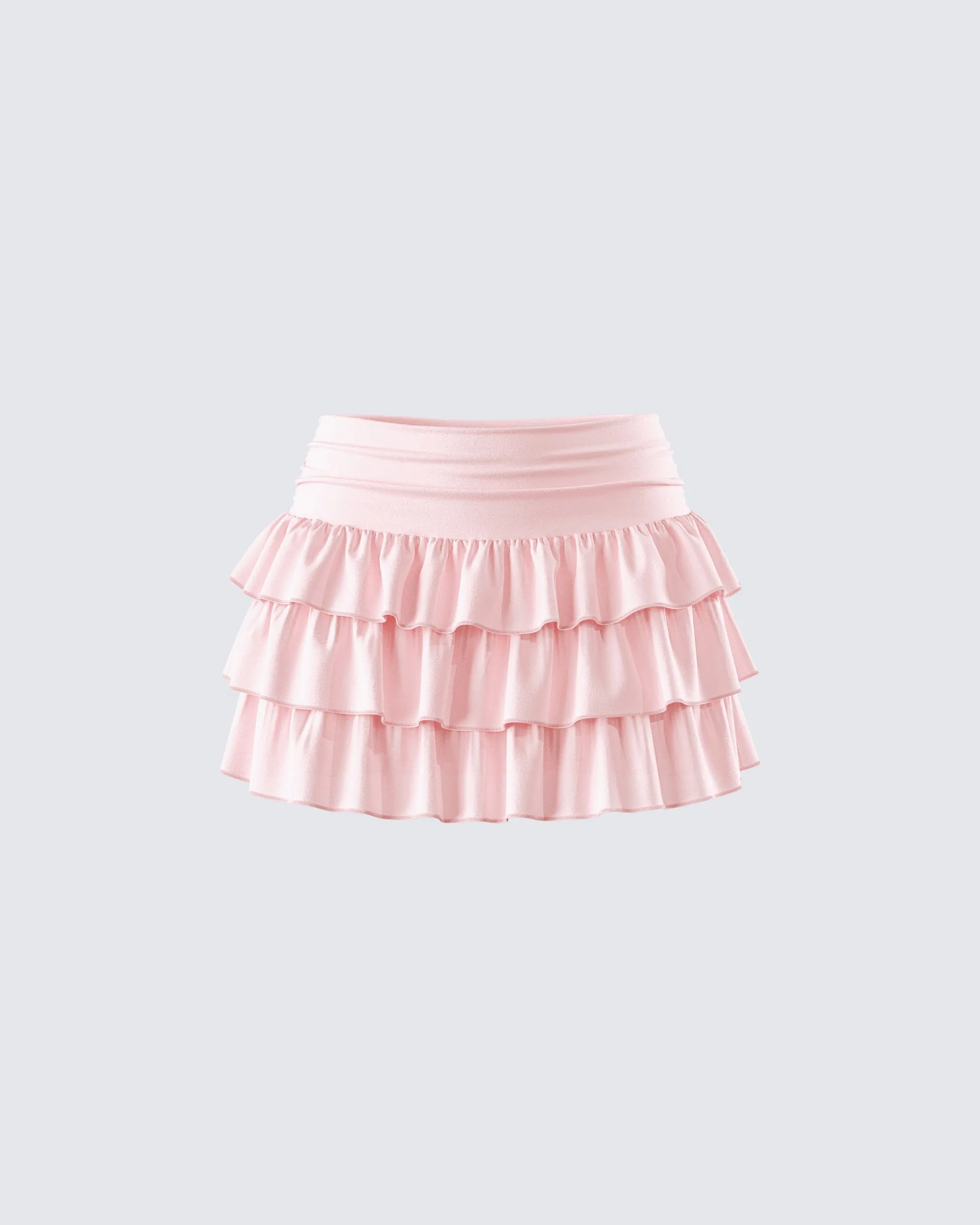 Dakoa Pink Ruffle Mini Skirt sold by Finesse