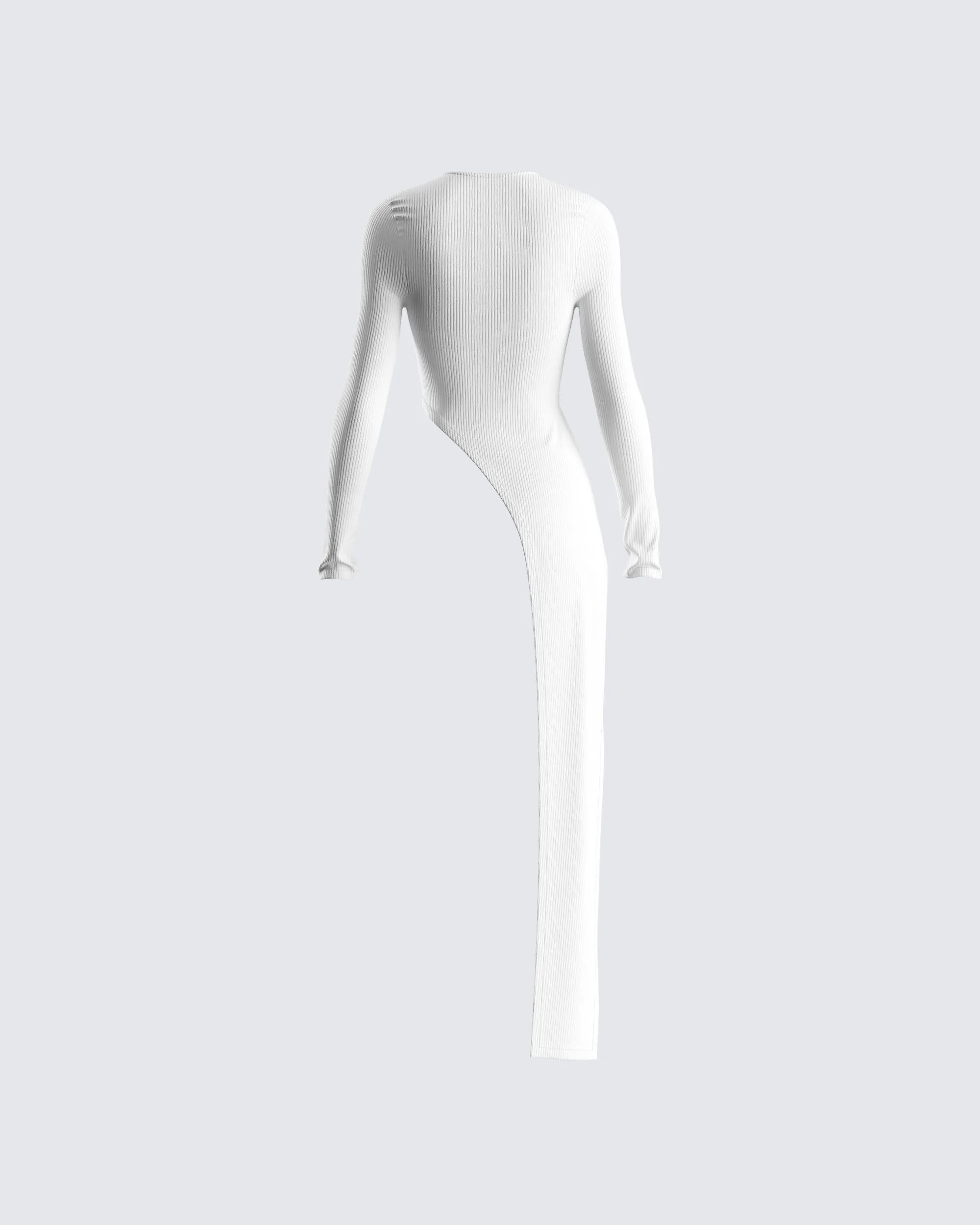 Rami White Rib Long Sleeve Top sold by Finesse product image thumbnail 3