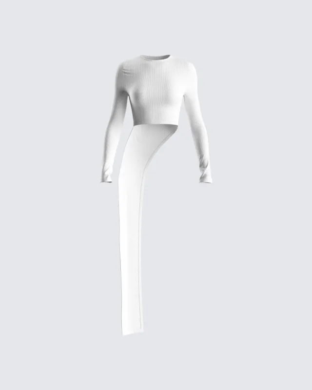 Rami White Rib Long Sleeve Top sold by Finesse