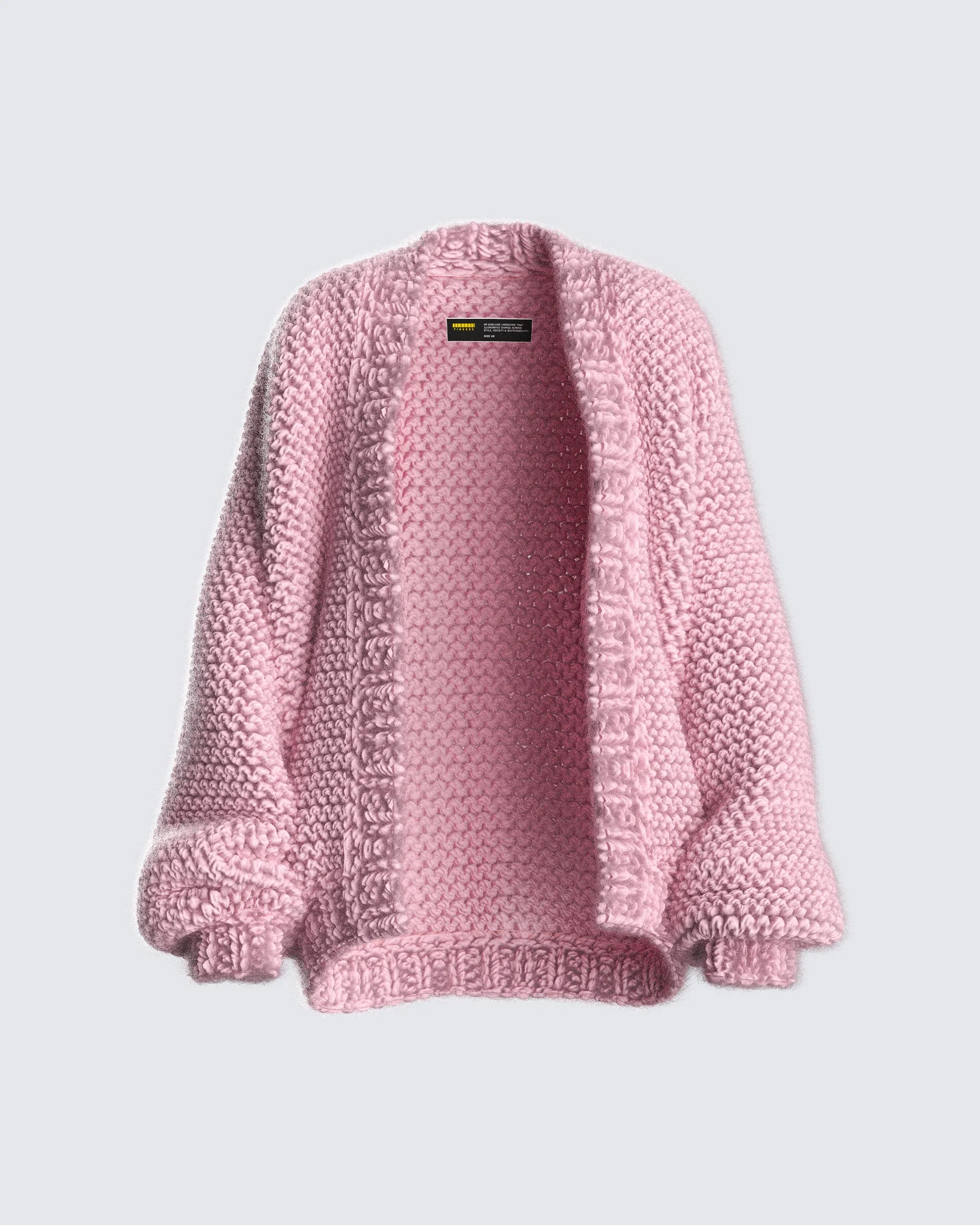 Blaise Pink Chunky Hand Knit Cardigan sold by Finesse