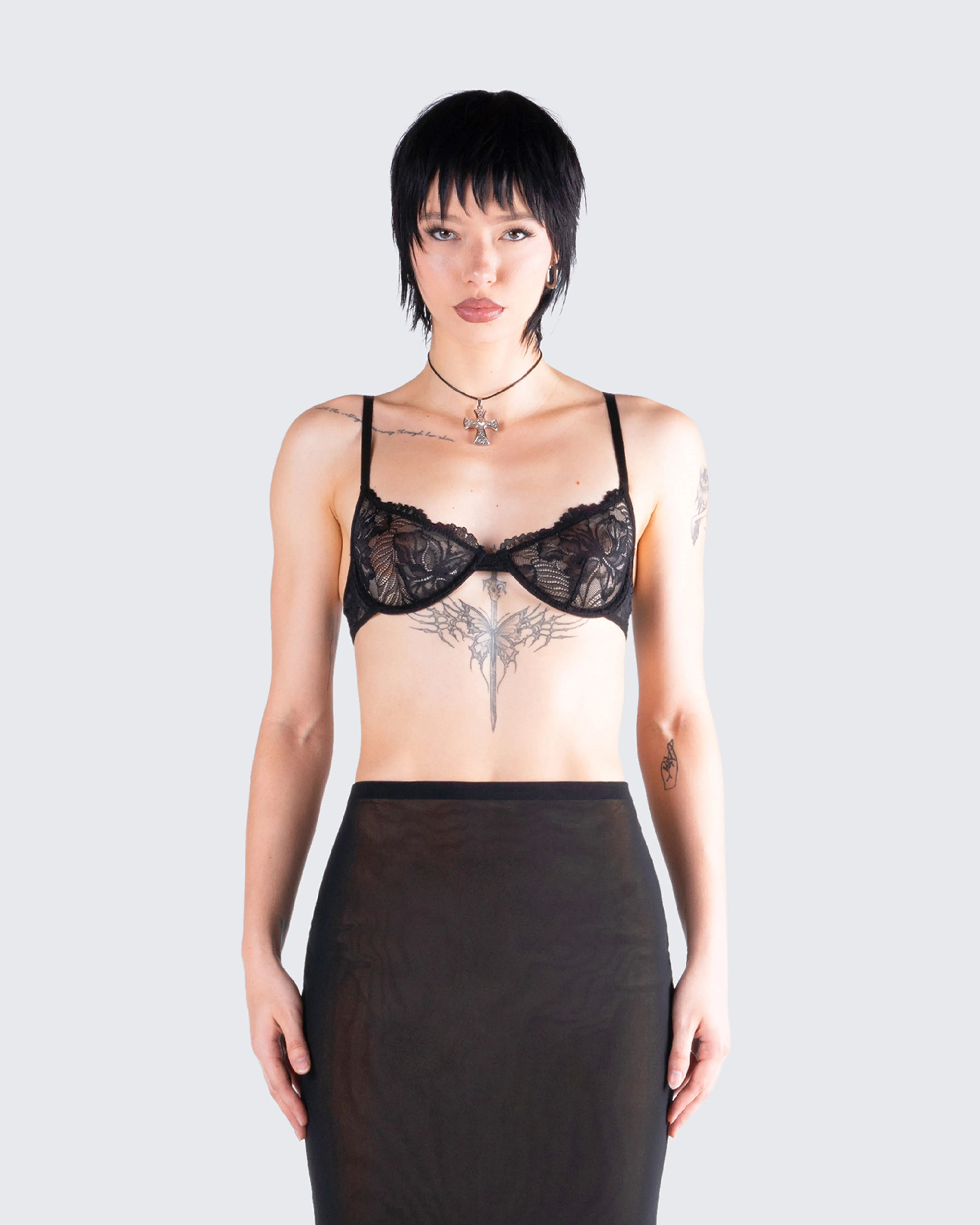 Clove Black Lace Bra Top sold by Finesse product image thumbnail 4