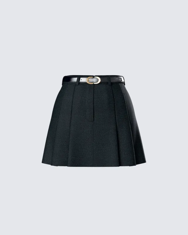 Perla Black Pleated Mini Skirt sold by Finesse