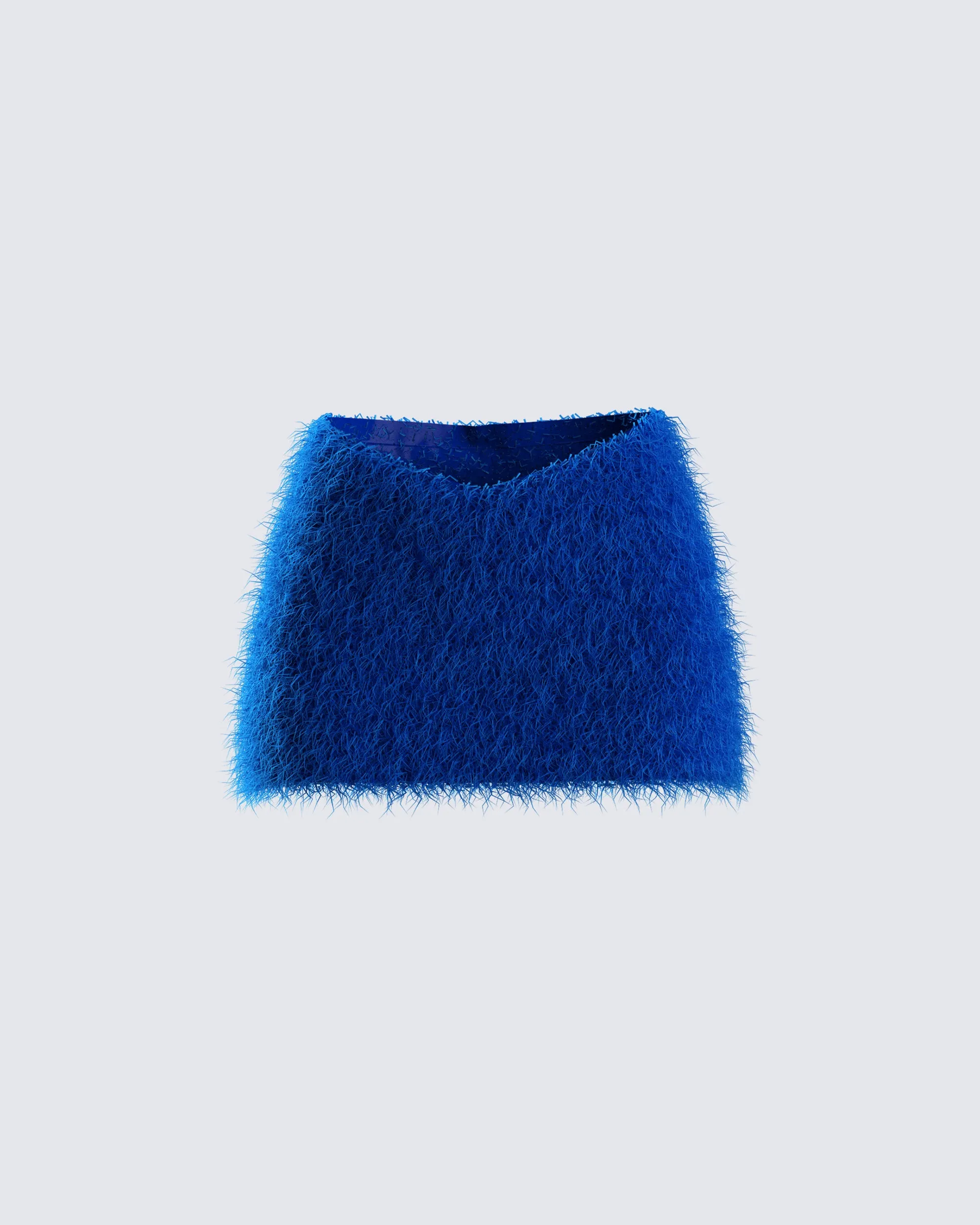 Sierra Blue Fuzzy Skirt sold by Finesse