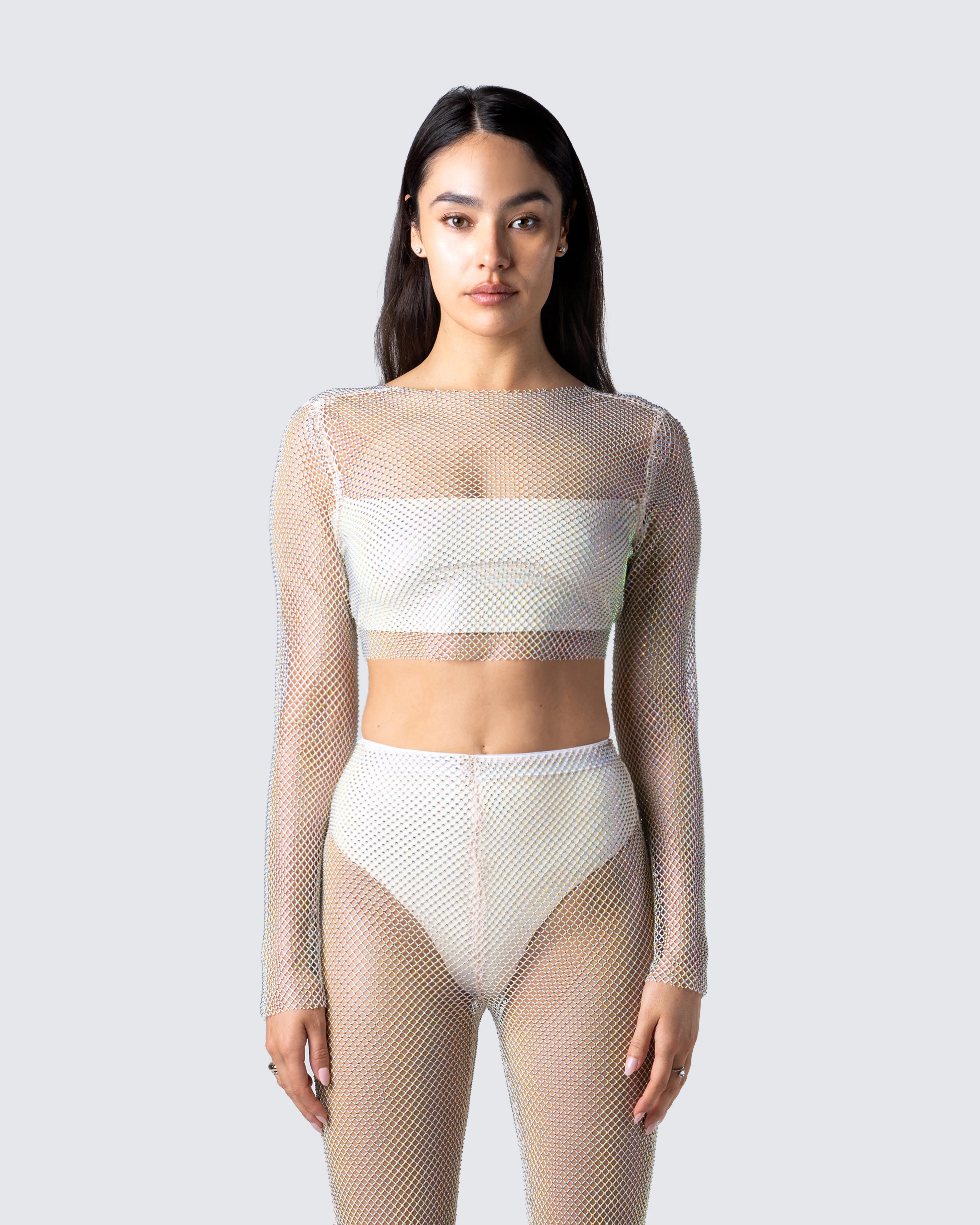 Yanni Cream Rhinestone Top sold by Finesse product image thumbnail 4