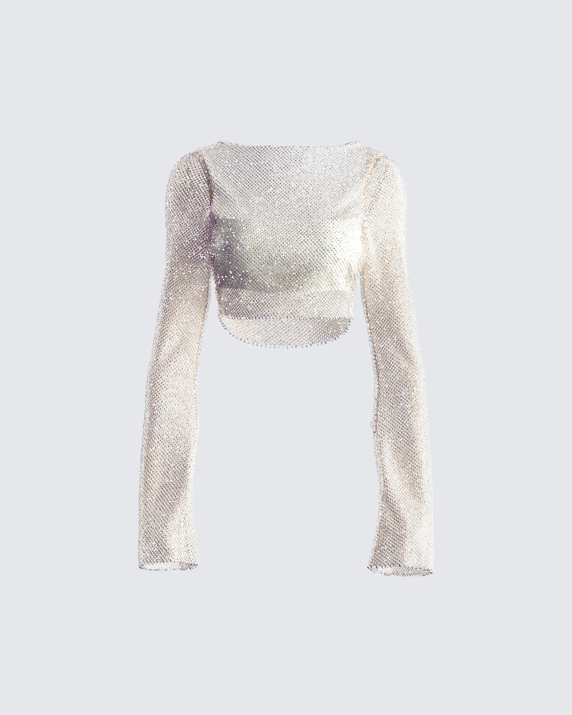 Yanni Cream Rhinestone Top sold by Finesse