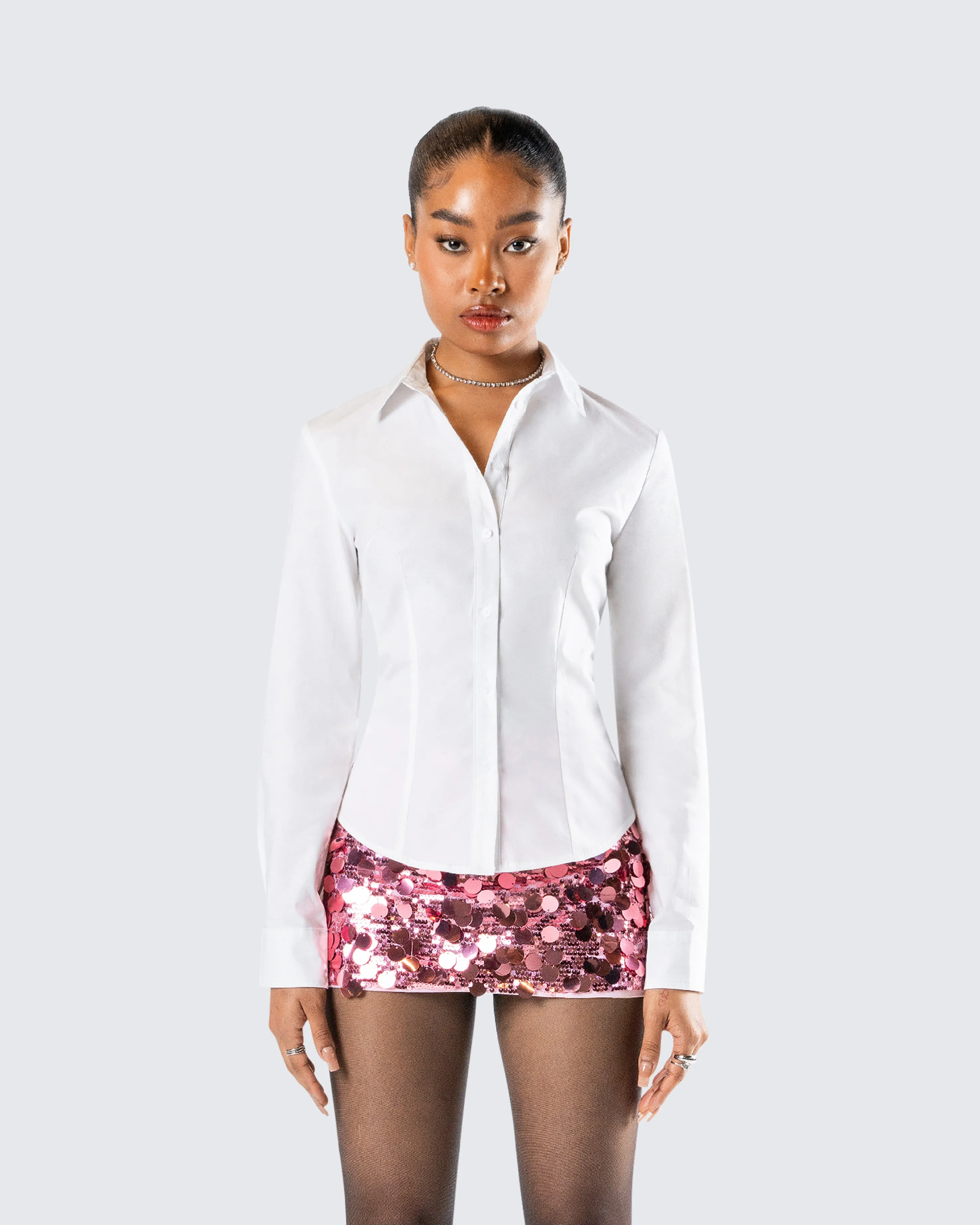 Kyra Fitted White Poplin Shirt sold by Finesse product image thumbnail 4