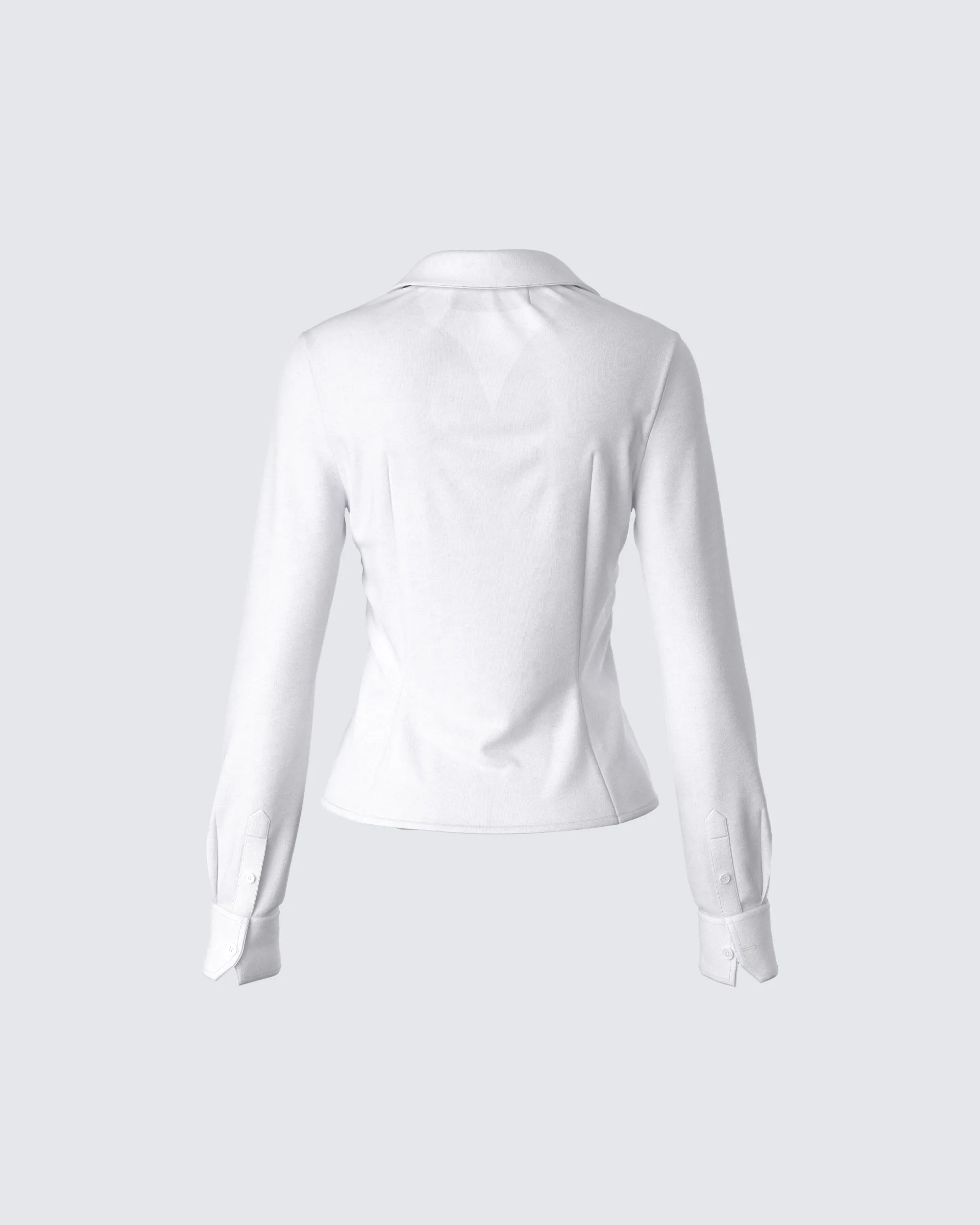 Kyra Fitted White Poplin Shirt sold by Finesse product image thumbnail 3