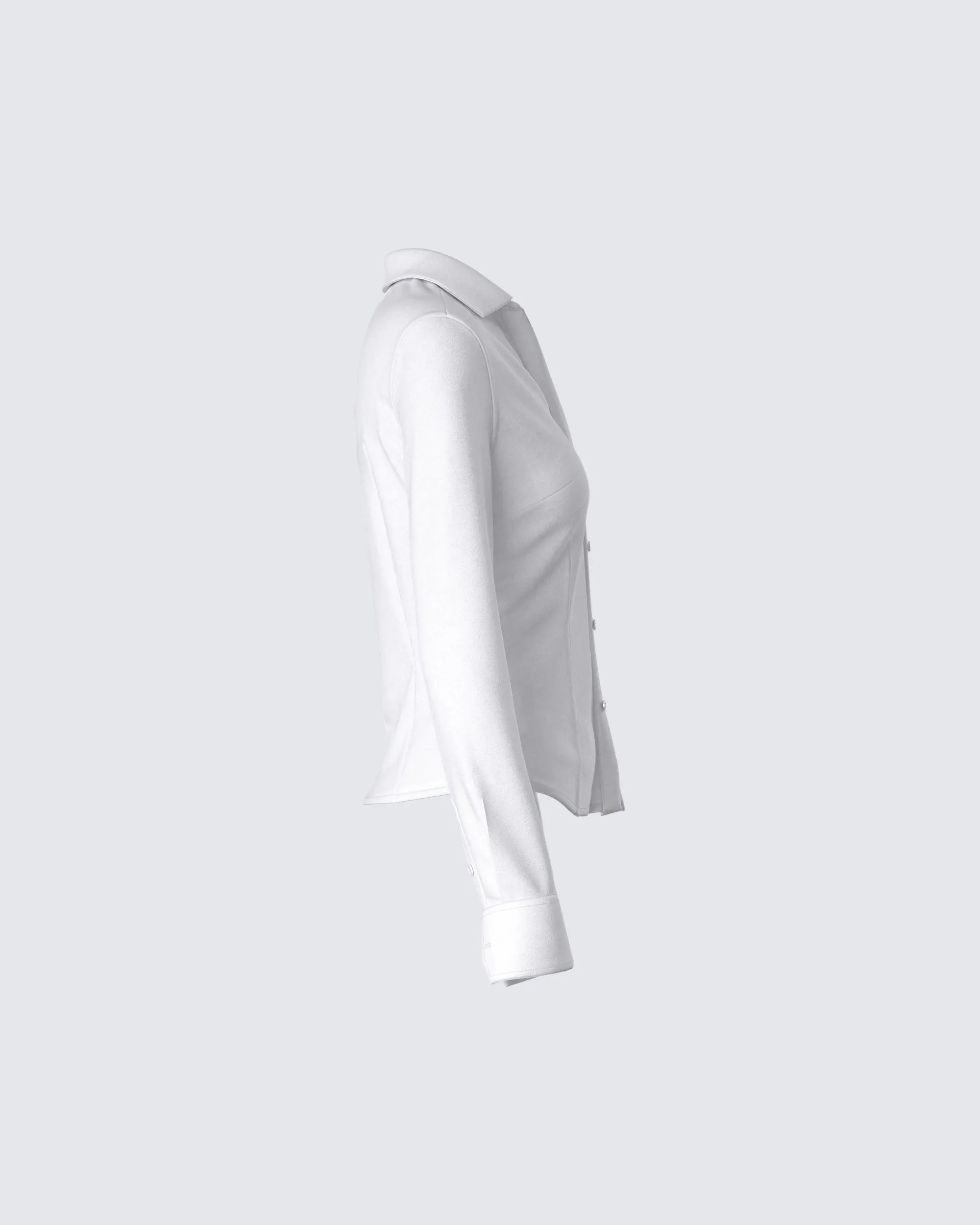 Kyra Fitted White Poplin Shirt sold by Finesse product image thumbnail 2