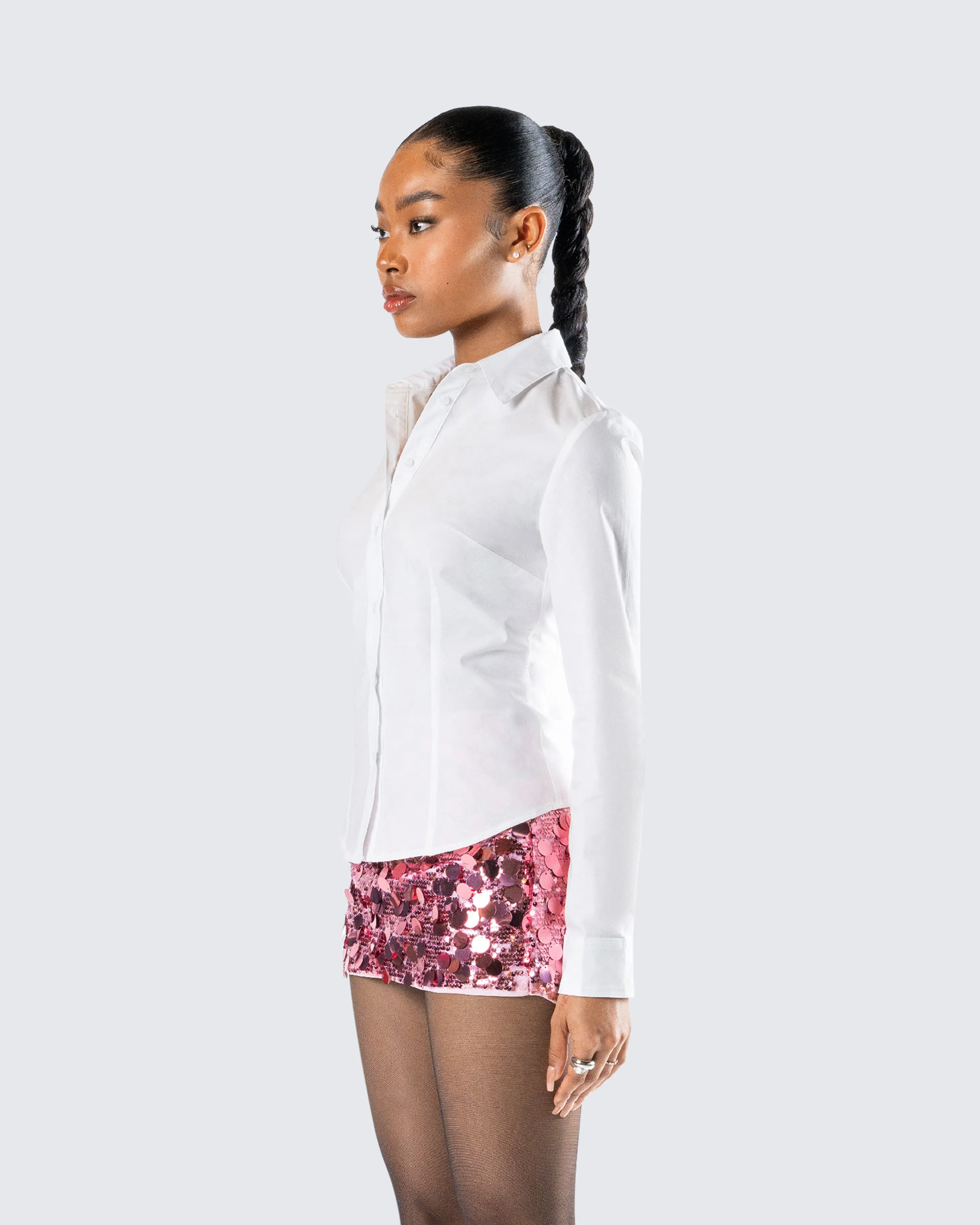 Kyra Fitted White Poplin Shirt sold by Finesse product image thumbnail 5