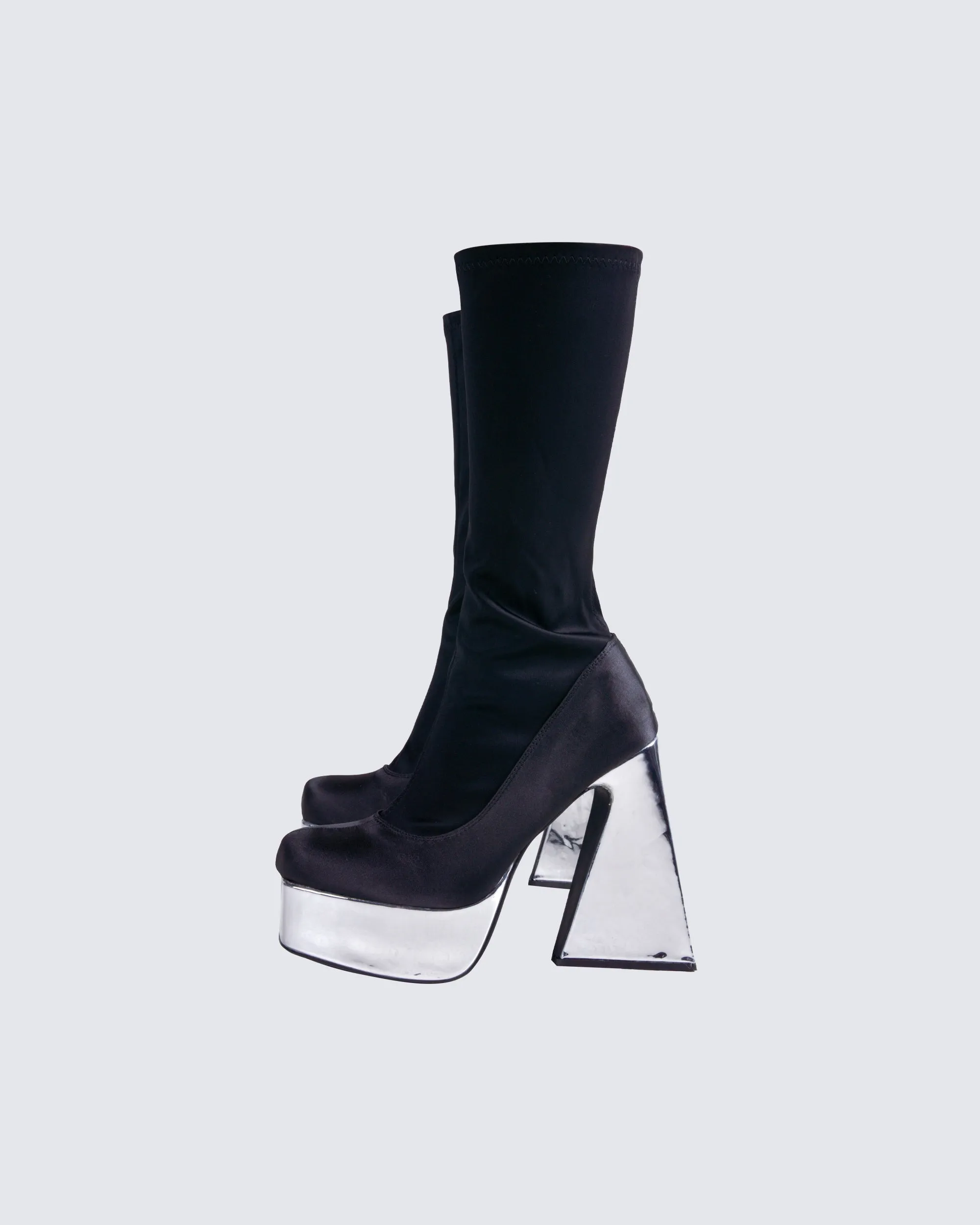 Marcil Black Heeled Platform Boot sold by Finesse product image thumbnail 2