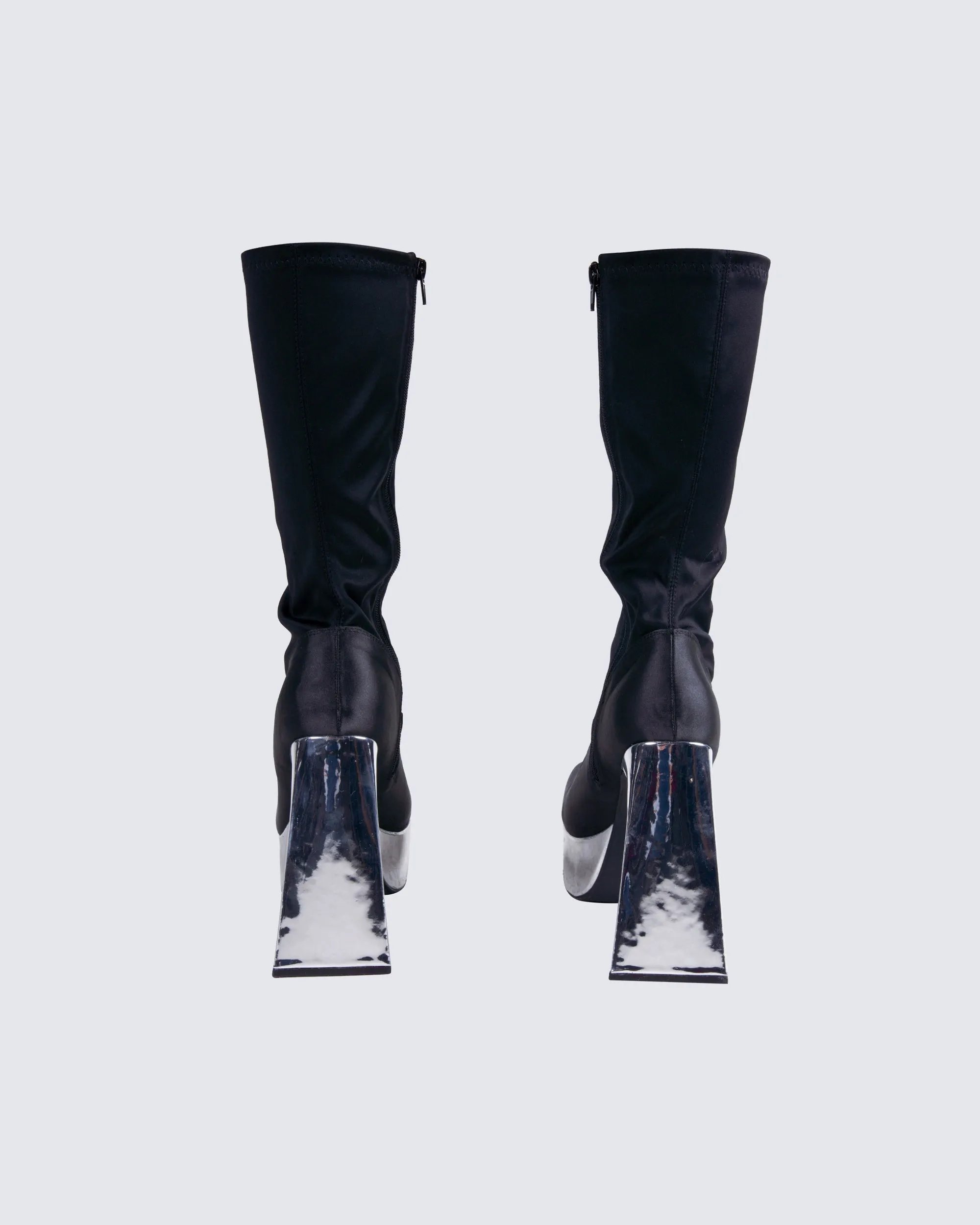 Marcil Black Heeled Platform Boot sold by Finesse product image thumbnail 3