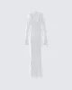 Florence White Mesh Maxi Dress sold by Finesse