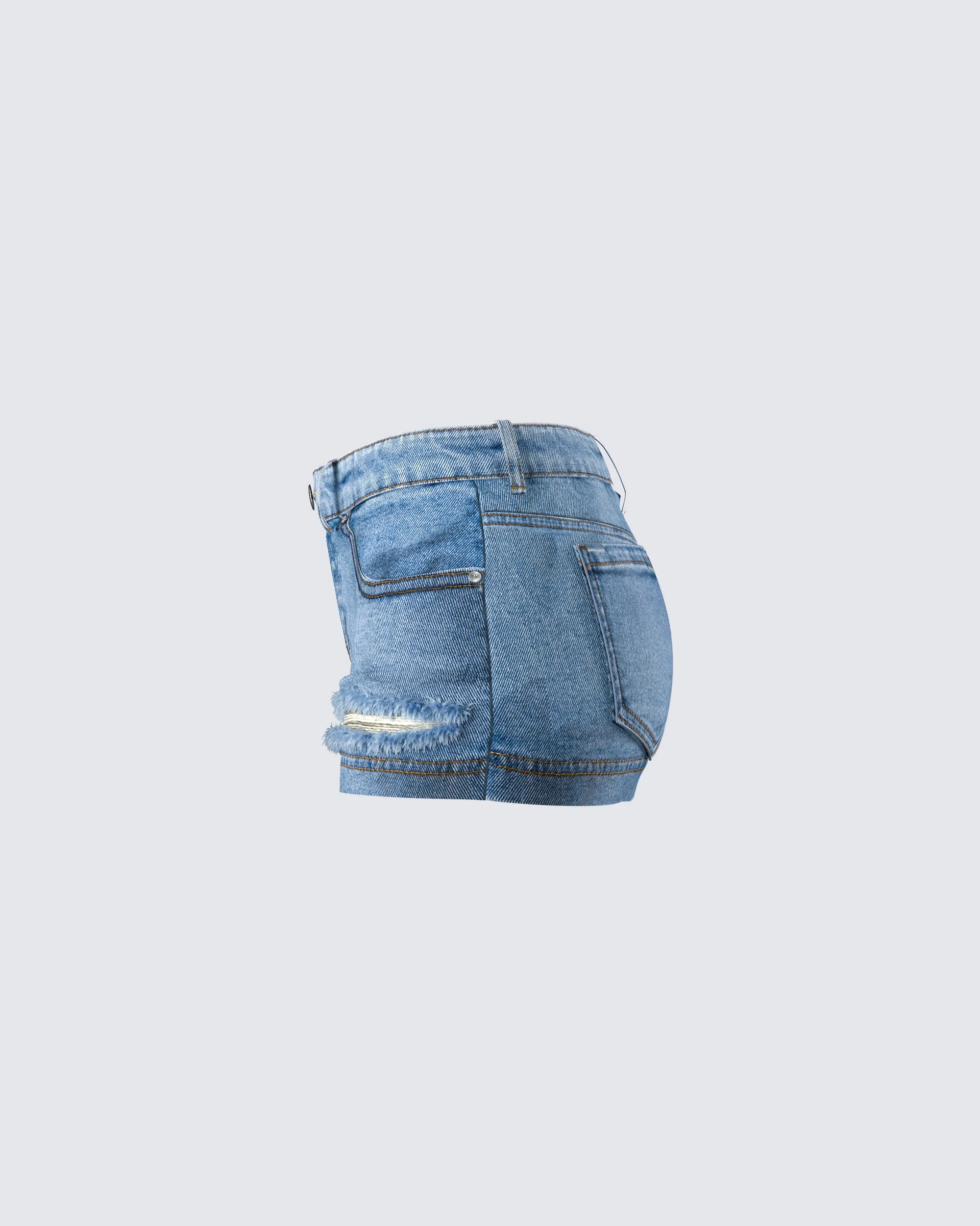 Loria Blue Denim Micro Mini Skirt sold by Finesse product image thumbnail 2