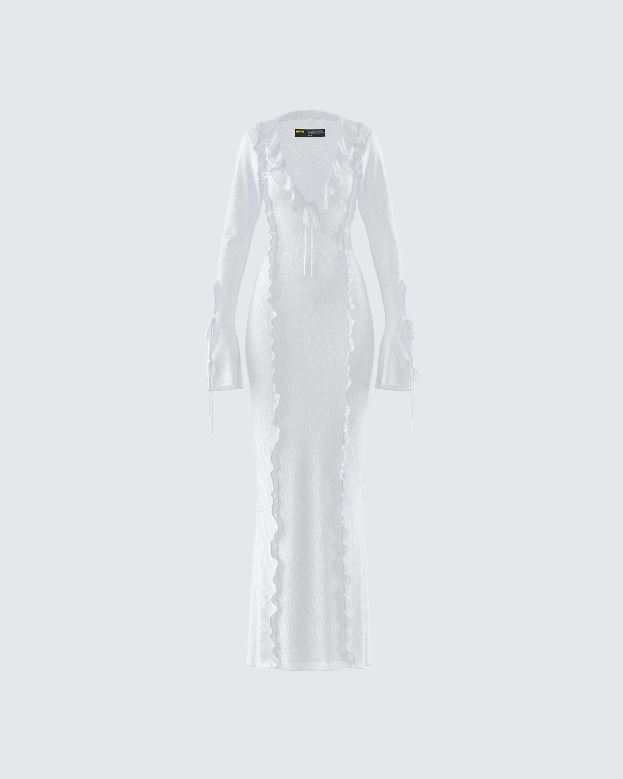 Florence White Mesh Maxi Dress sold by Finesse