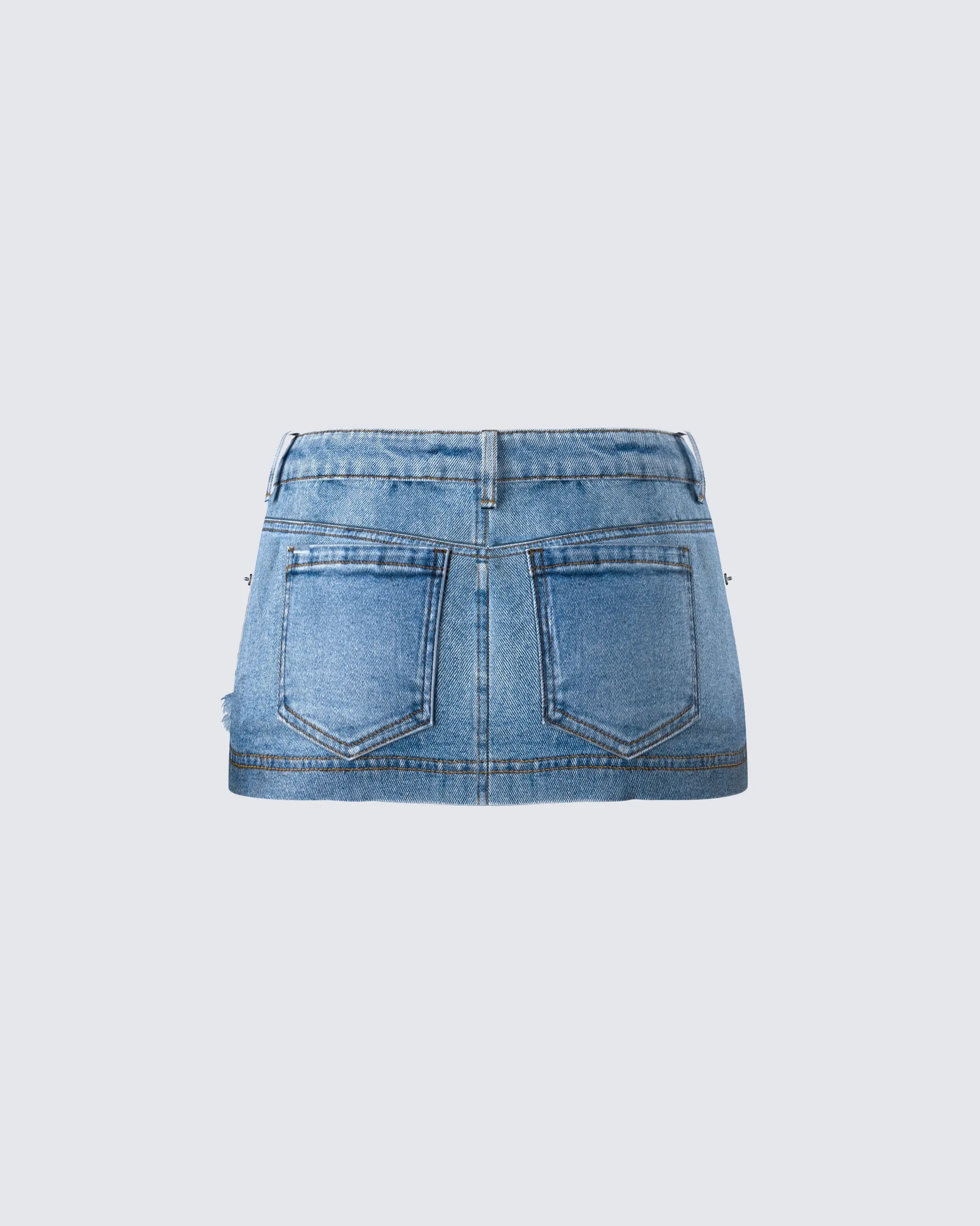 Loria Blue Denim Micro Mini Skirt sold by Finesse product image thumbnail 3