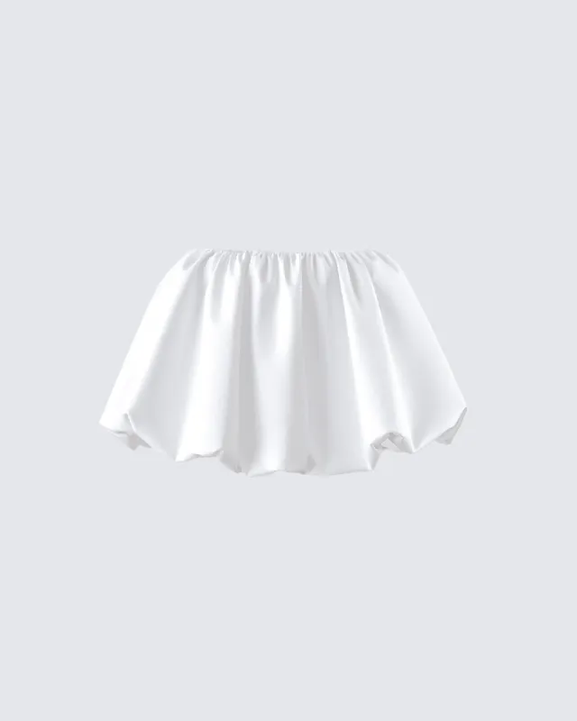 Seona White Bubble Mini Skirt sold by Finesse