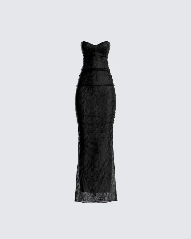 Shia Black Lace Gown sold by Finesse