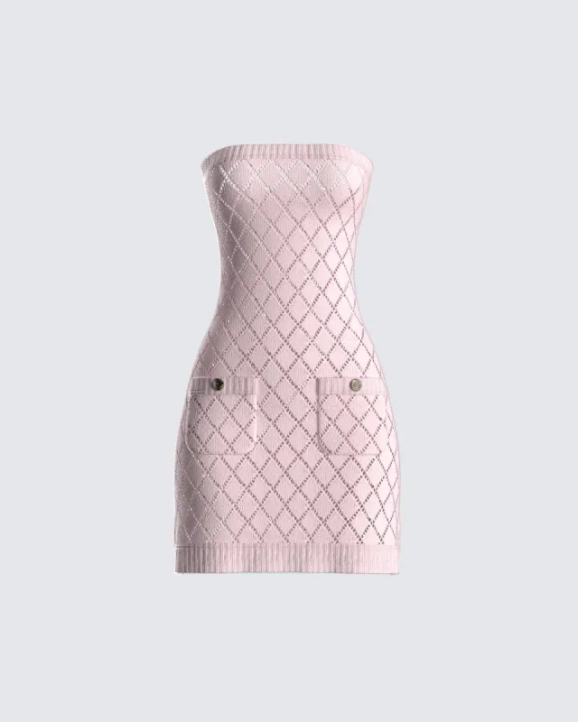 Celine Pink Pattern Knit Mini Dress sold by Finesse