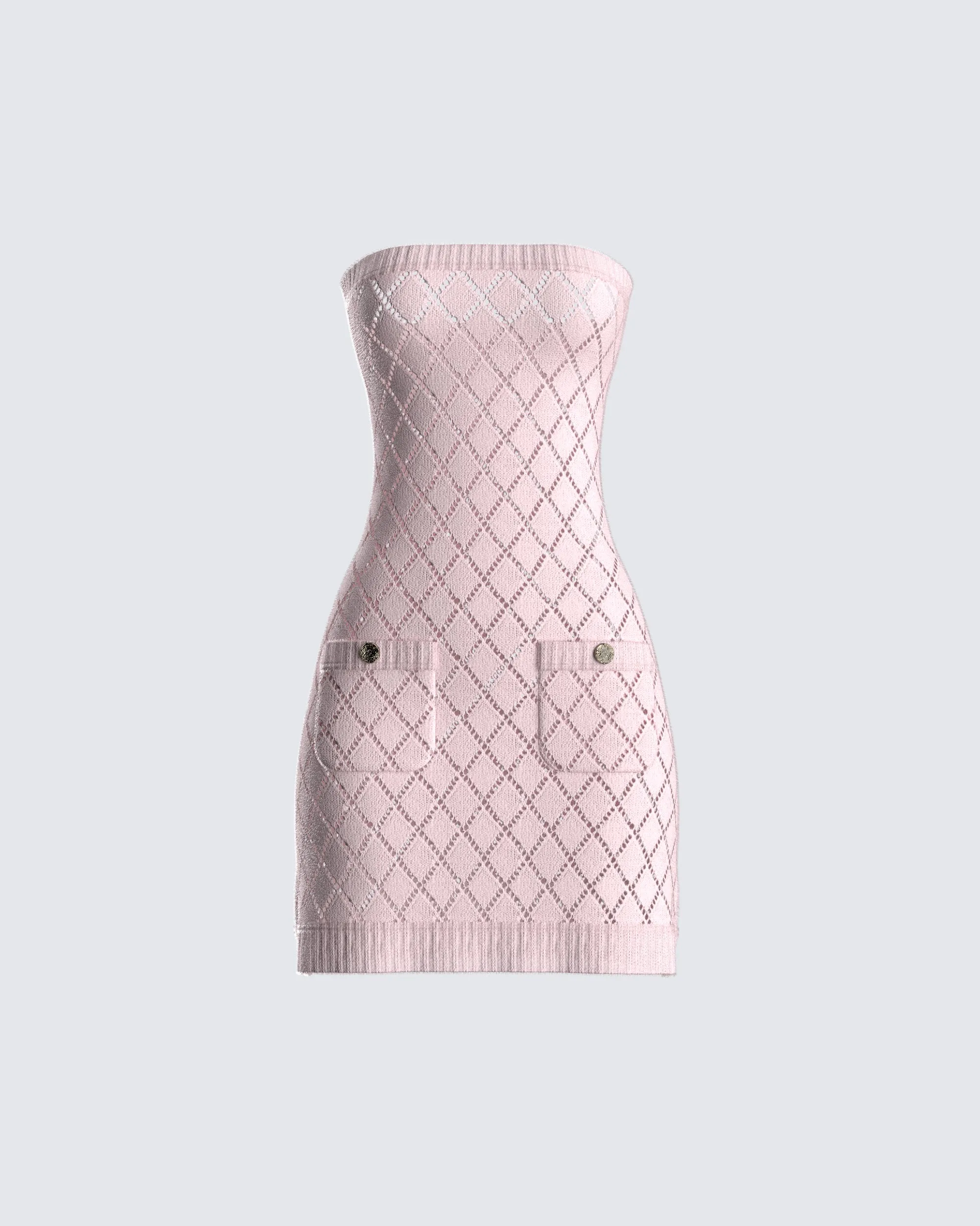 Celine Pink Pattern Knit Mini Dress sold by Finesse