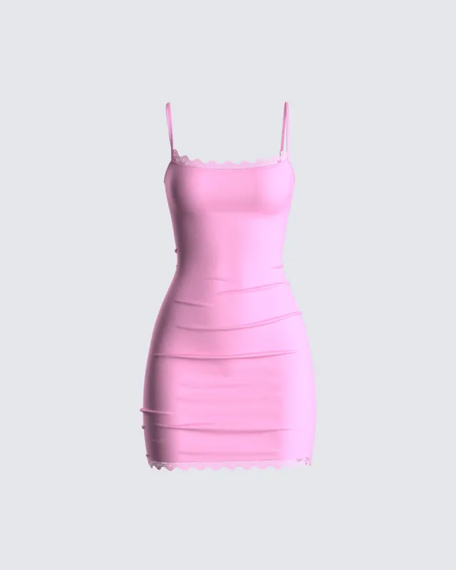Veronica Pink Jersey Mini Dress sold by Finesse