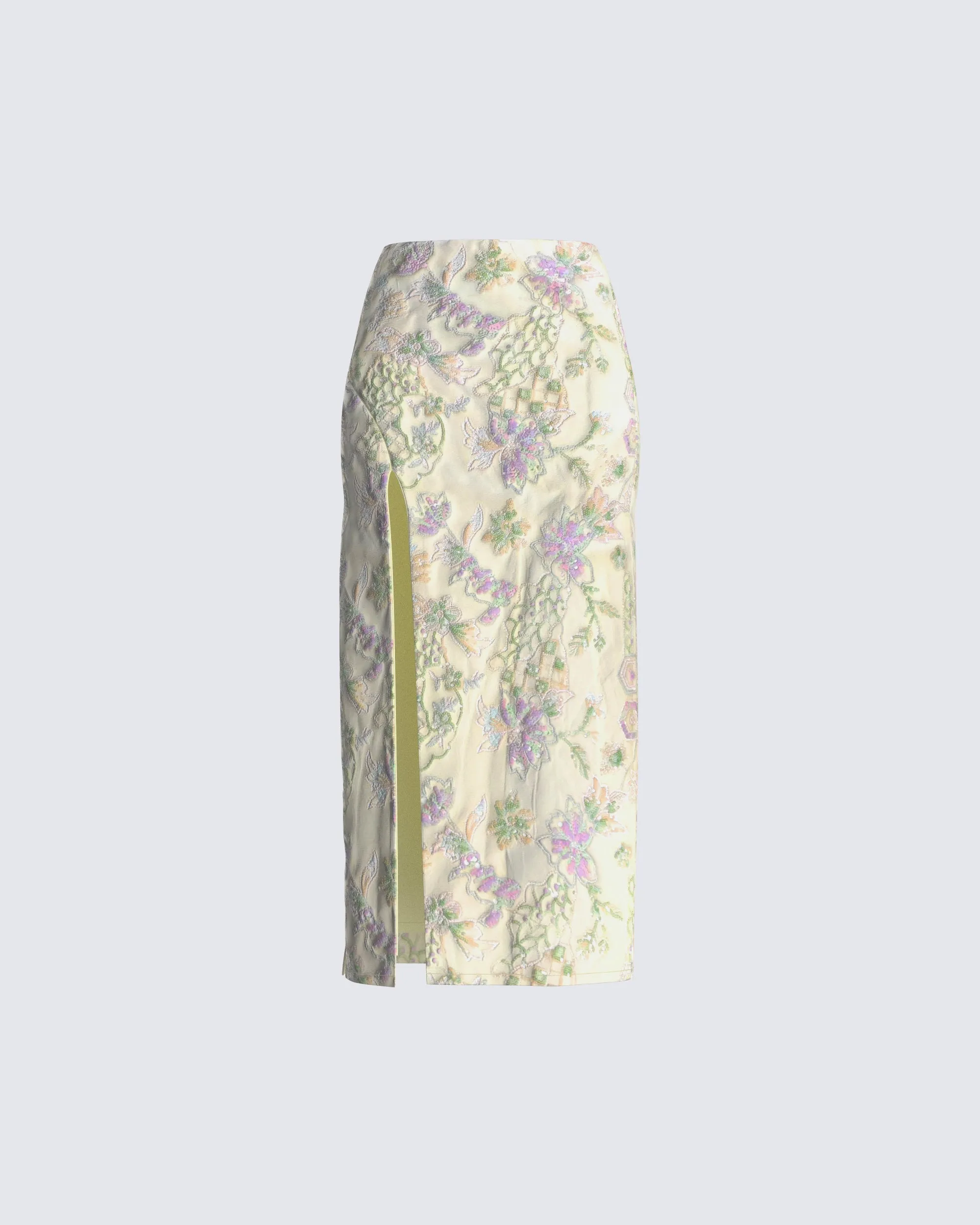 Lennon Floral Sequin Maxi Skirt sold by Finesse