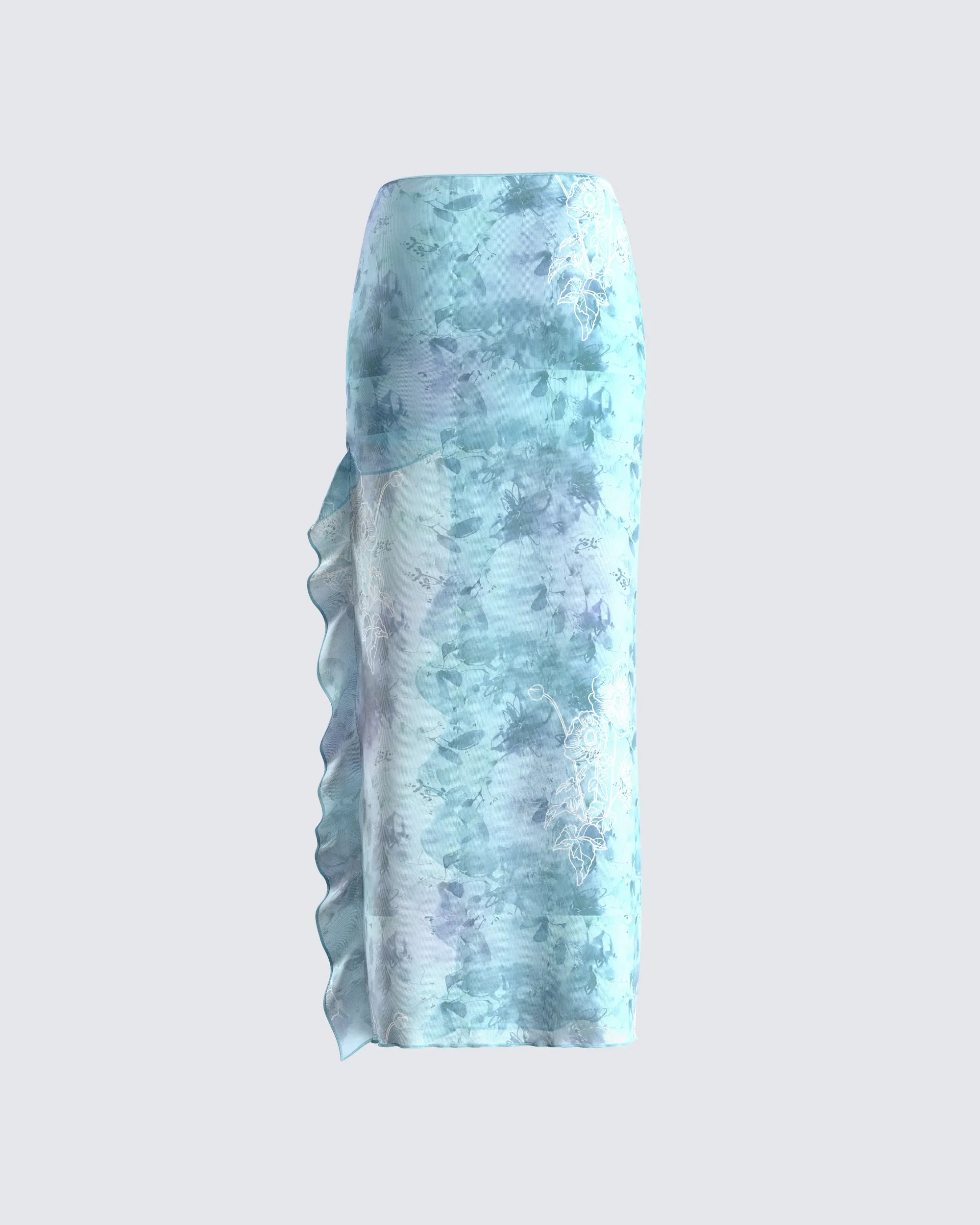 Bahia Mint Floral Print Skirt sold by Finesse product image thumbnail 3