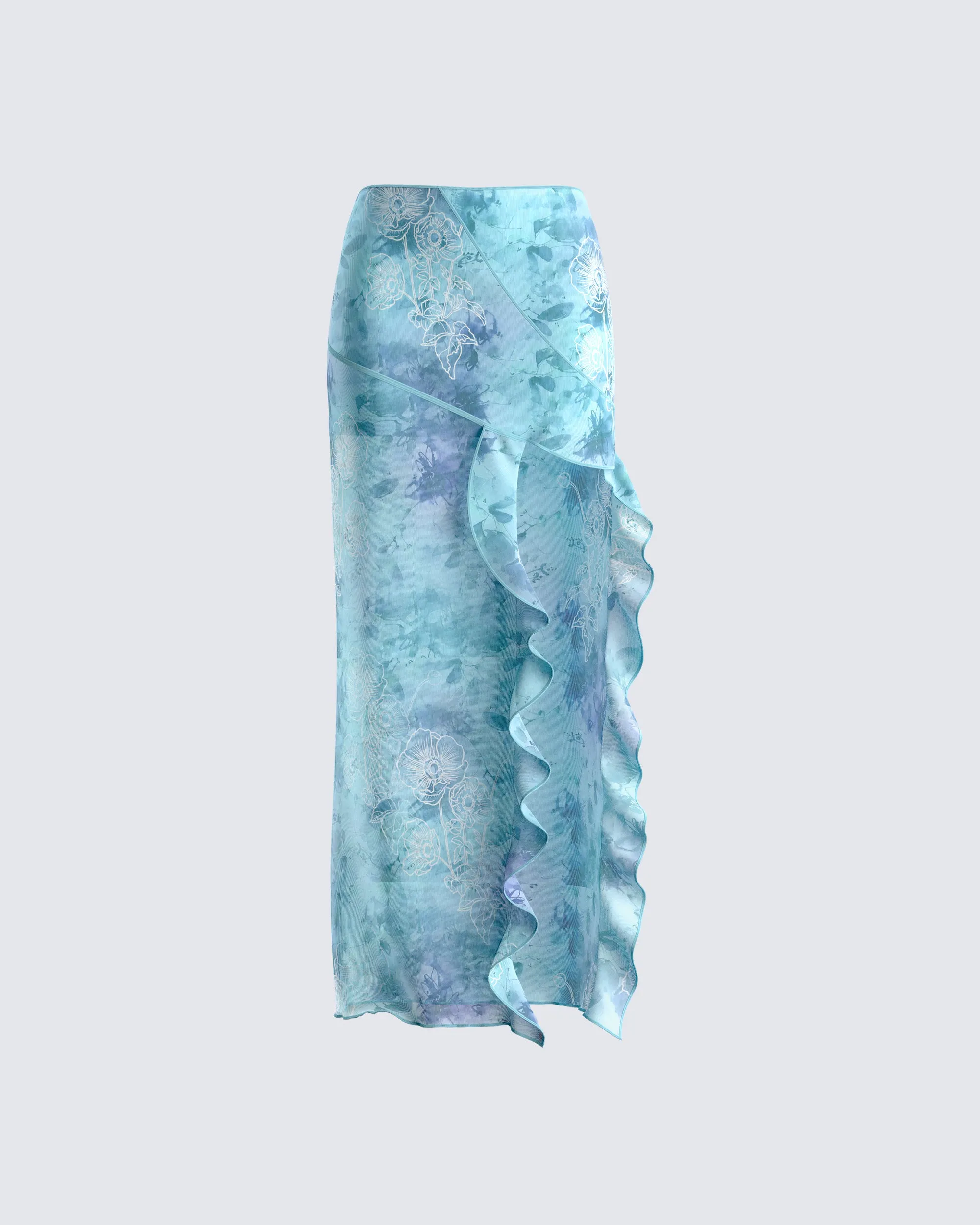 Bahia Mint Floral Print Skirt sold by Finesse