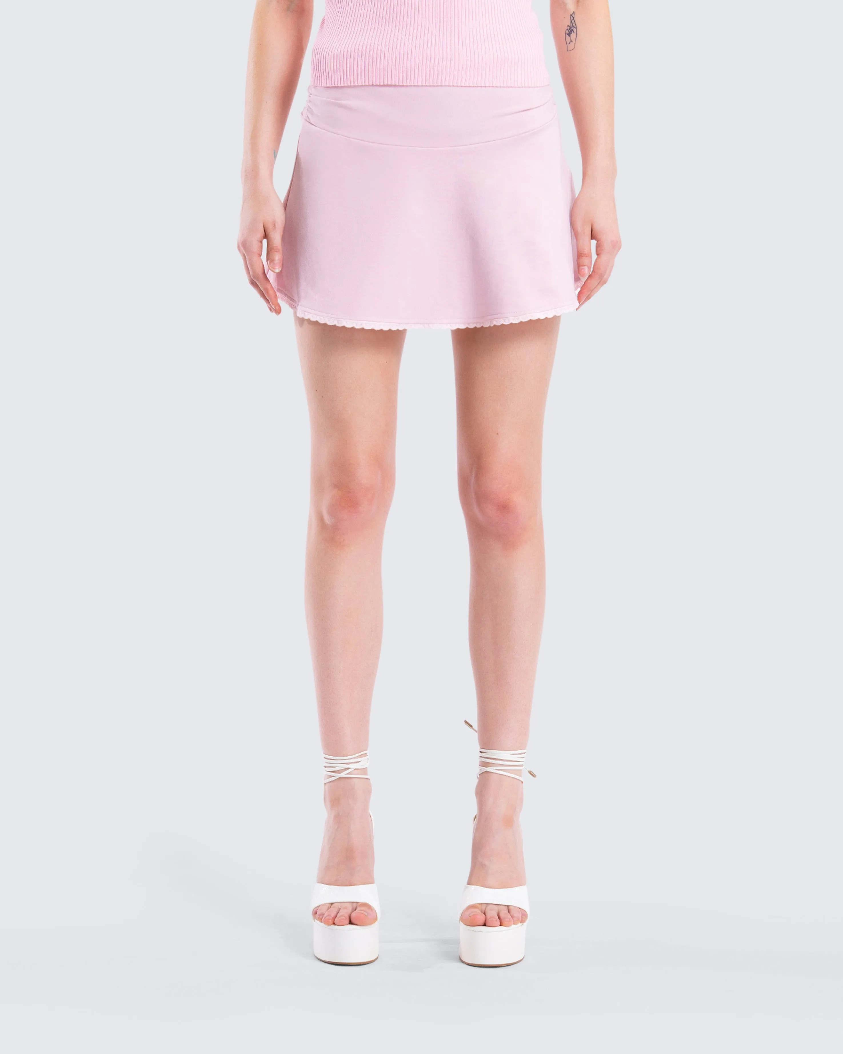 Karlissa Pink Foldover Mini Skirt sold by Finesse product image thumbnail 4