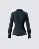 Avyanna Black Fitted Shirt sold by Finesse