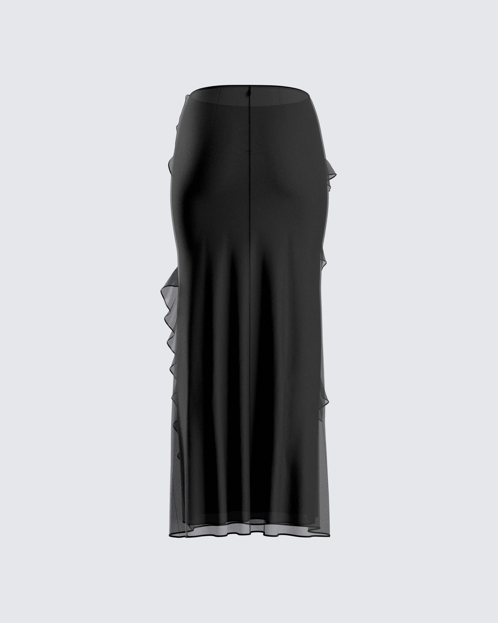 Sissy Black Ruffle Maxi Skirt sold by Finesse product image thumbnail 3