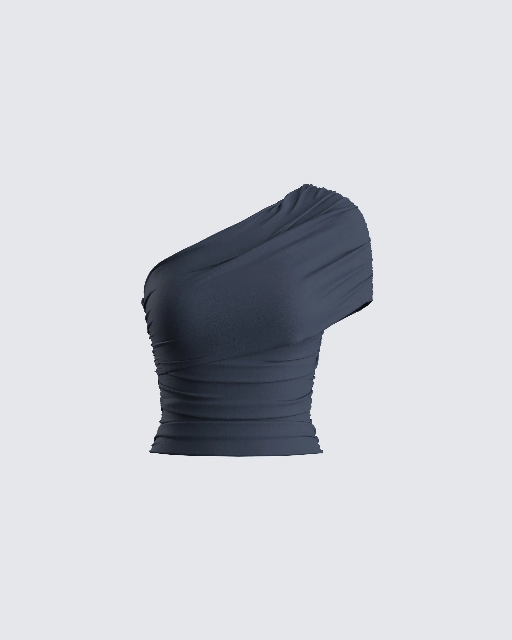 Charlize Navy One Shoulder Top sold by Finesse