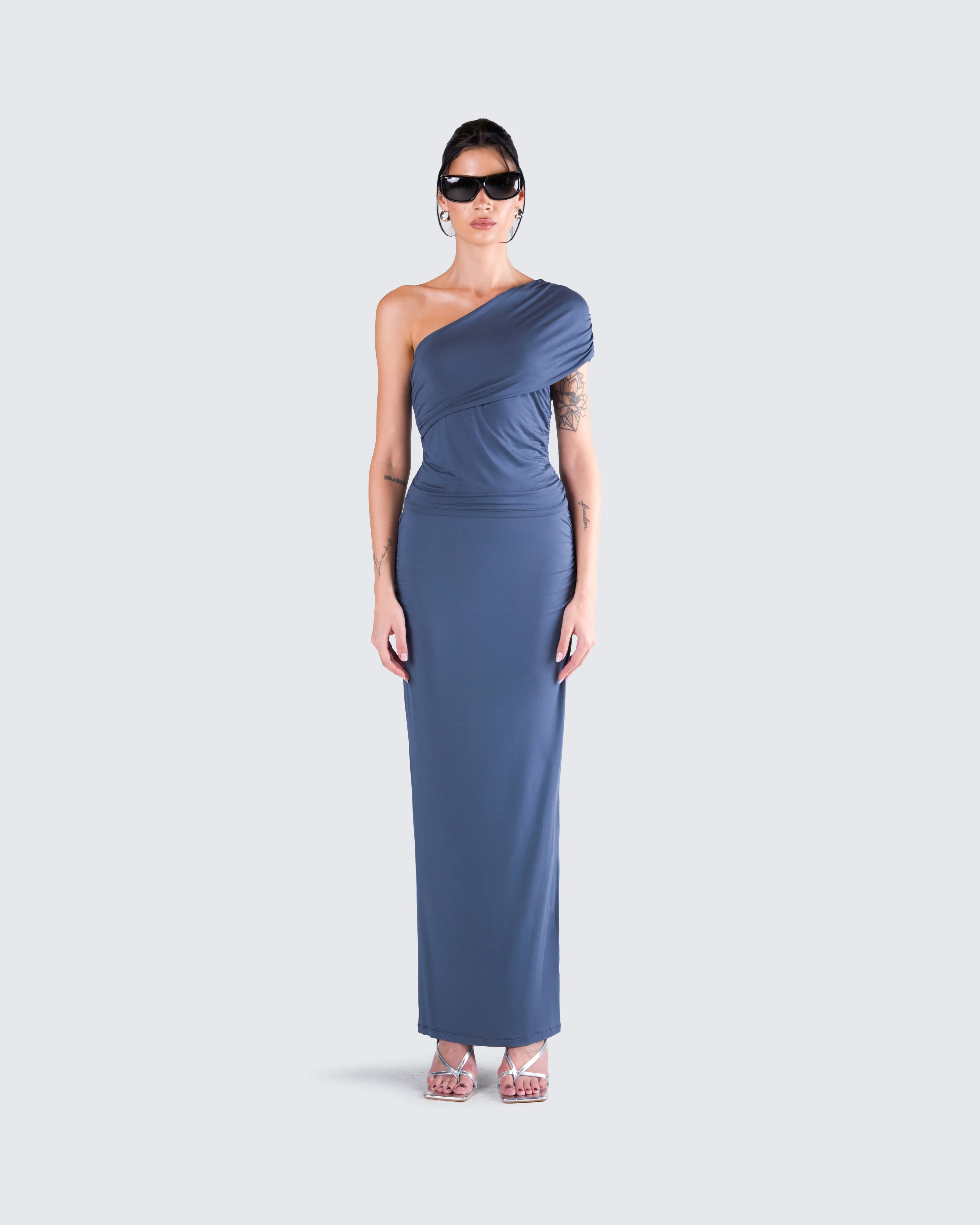 Charlize Navy One Shoulder Top sold by Finesse product image thumbnail 4