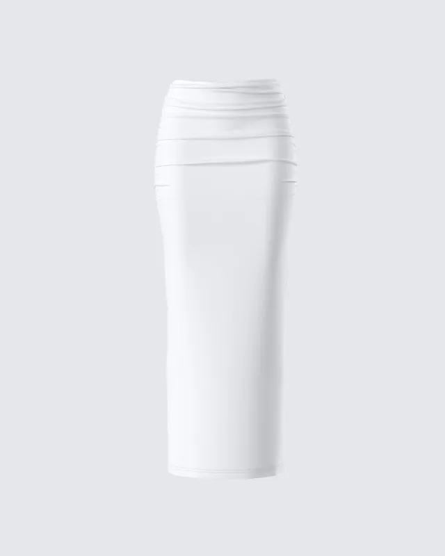 Cerelina White Jersey Maxi Skirt sold by Finesse