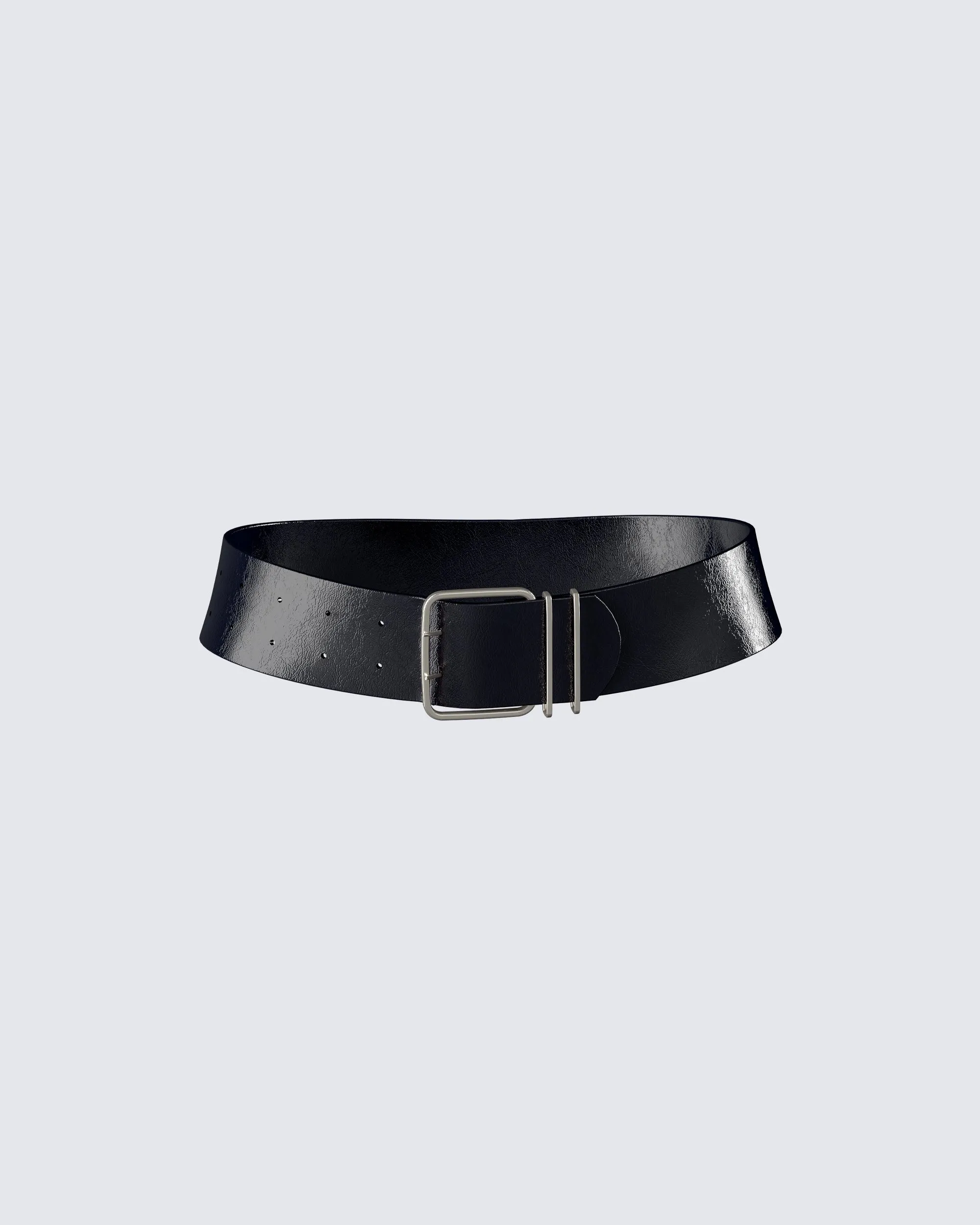 Imelda Black Vegan Leather Belt sold by Finesse