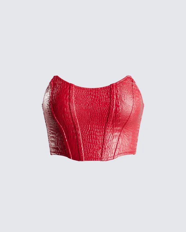 Helena Croc Corset Top made by Finesse