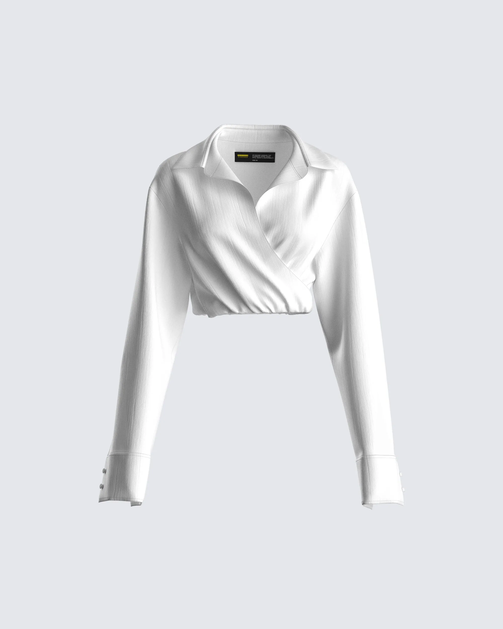 Nina White Collared Shirt sold by Finesse