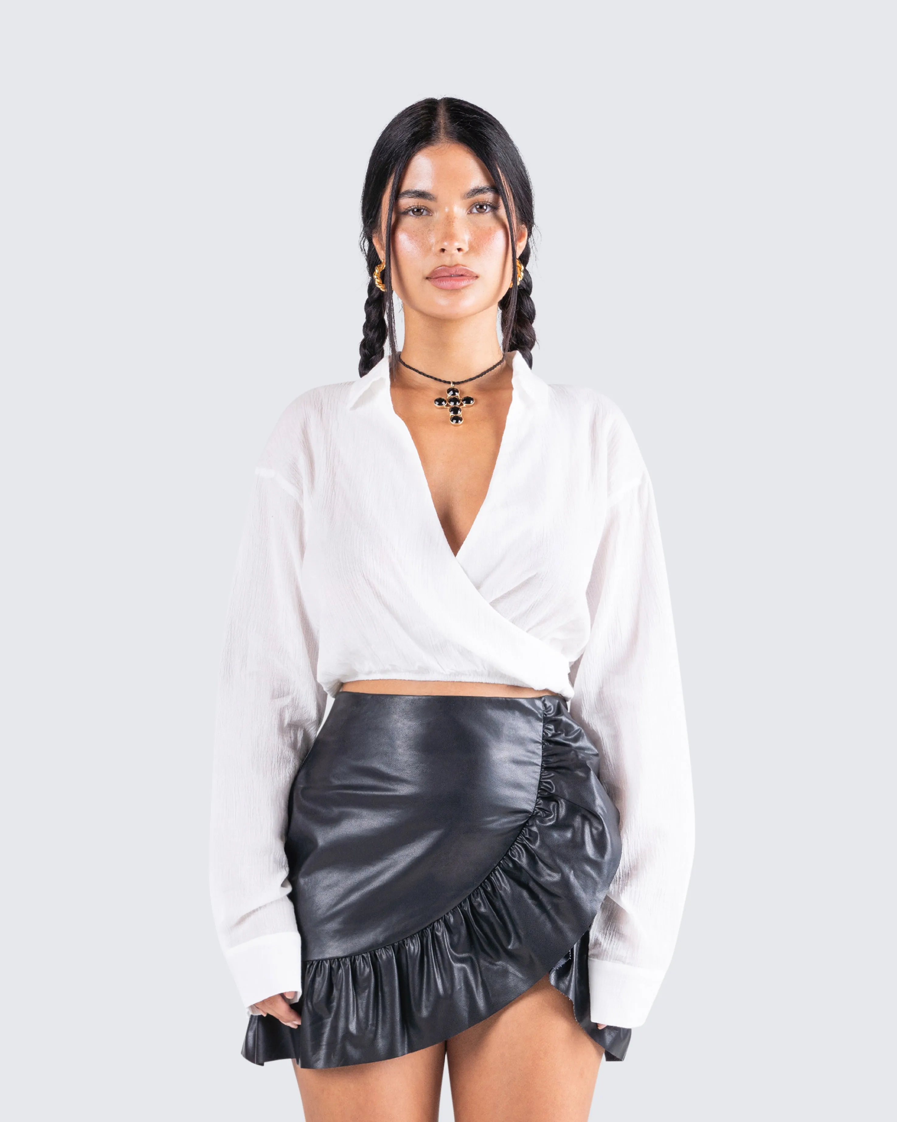 Nina White Collared Shirt sold by Finesse product image thumbnail 4